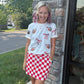 Let's Go Checkered Red Skort