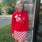 Let's Go Checkered Red Skort