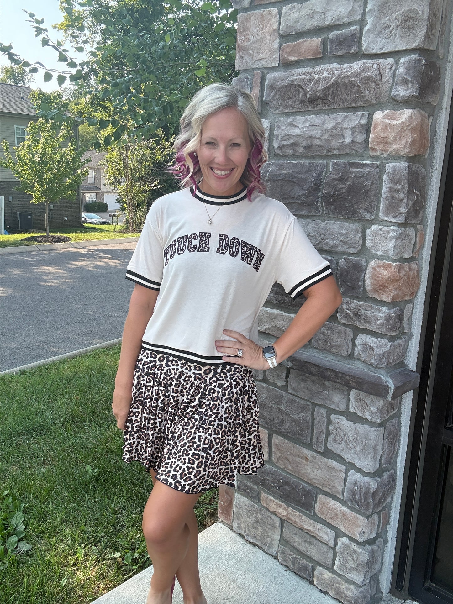 Touch Down Leopard Top