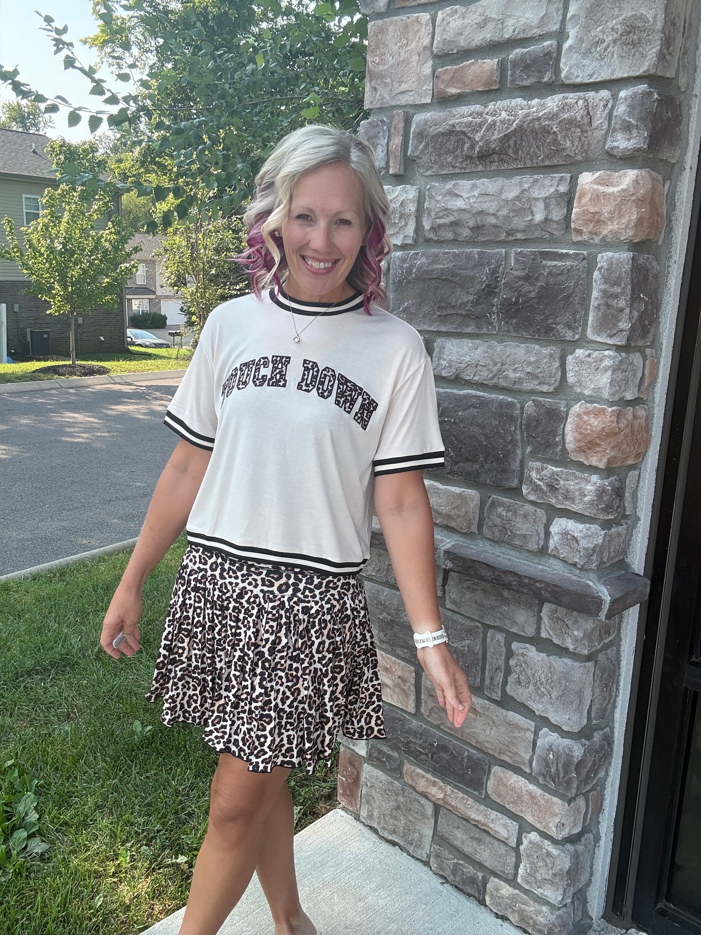 Touch Down Leopard Top