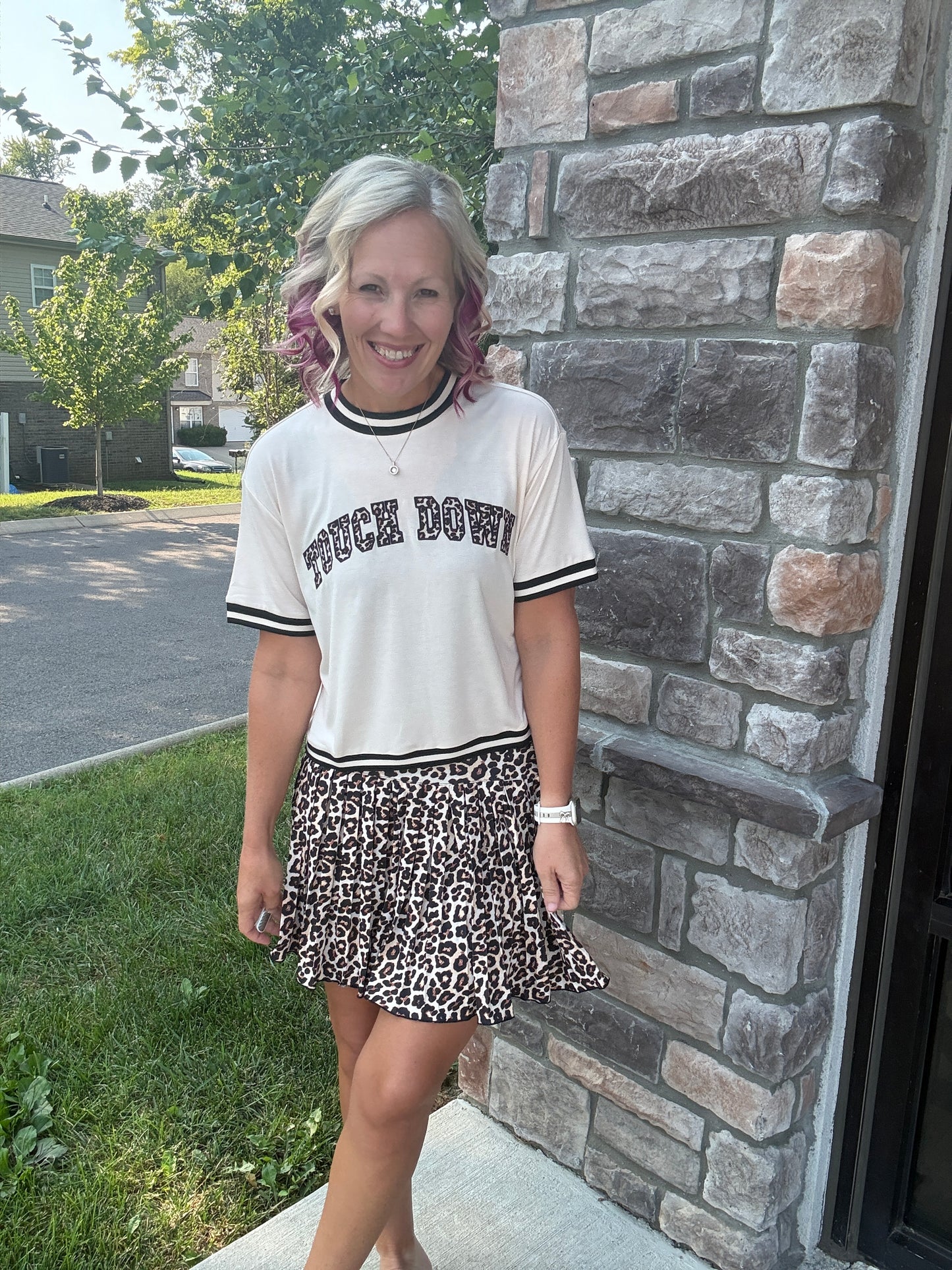 Touch Down Leopard Top