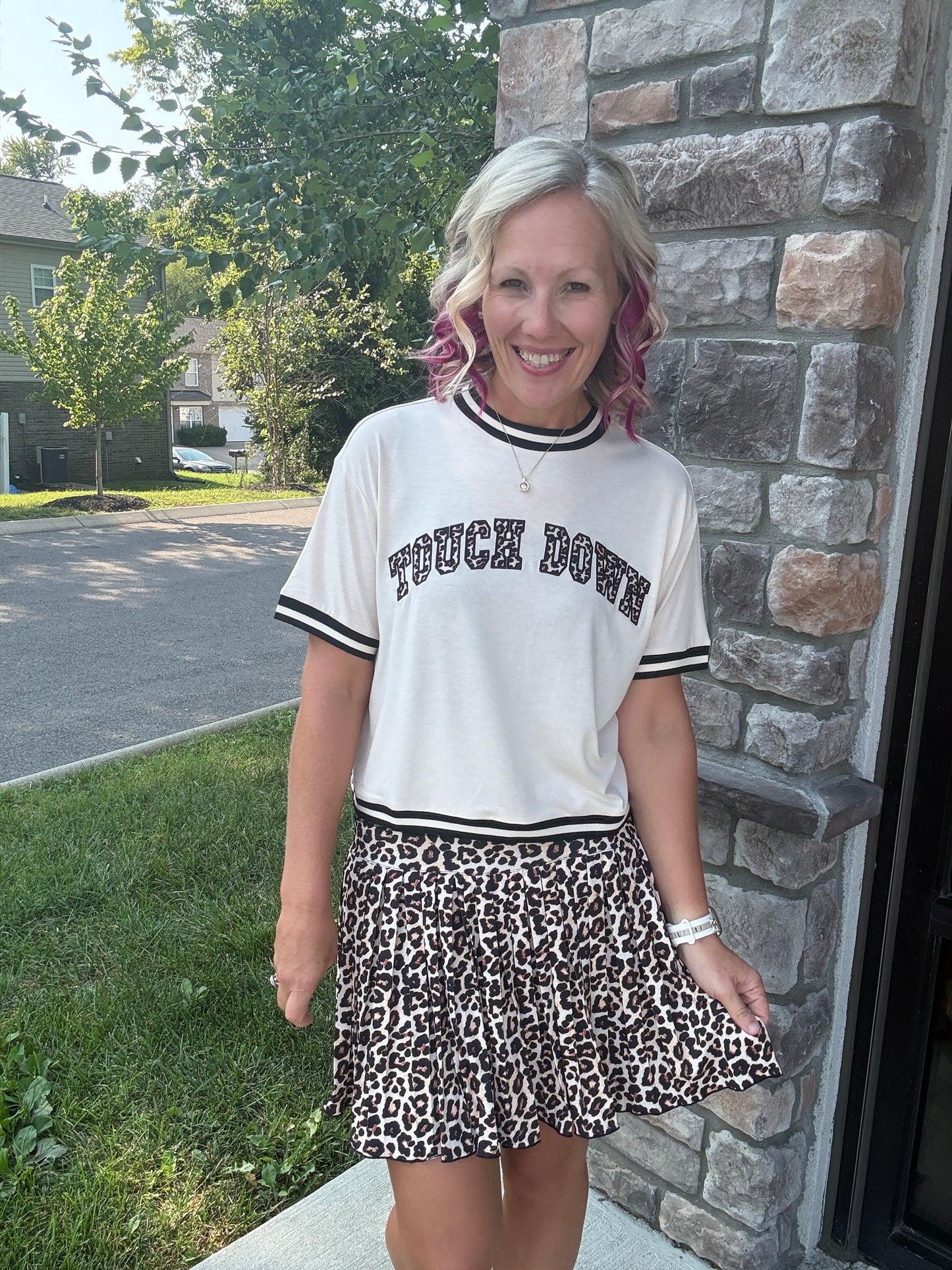 Touch Down Leopard Top