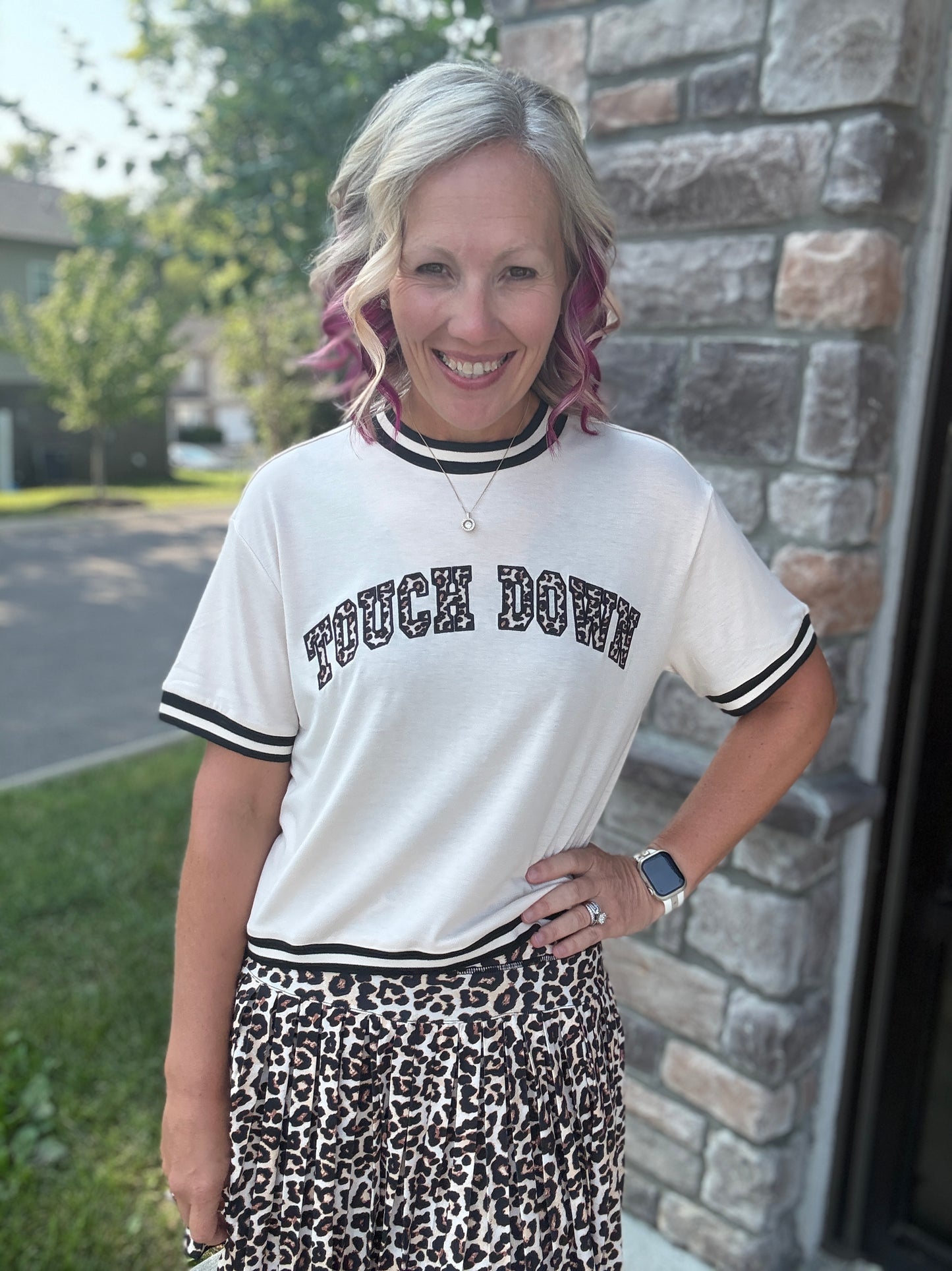Touch Down Leopard Top