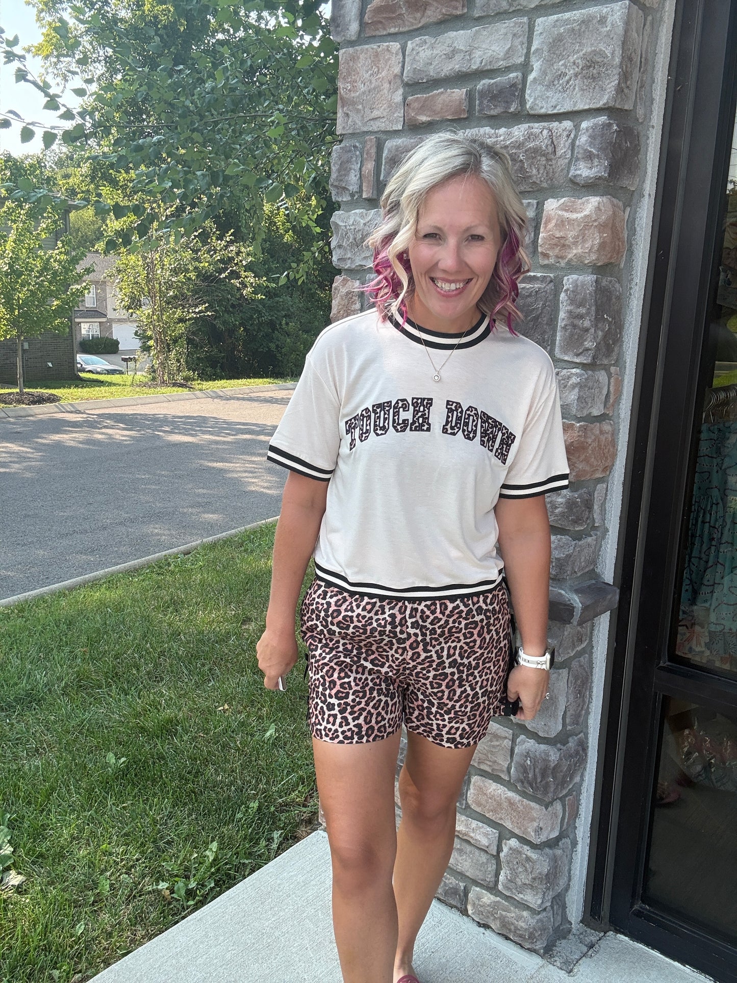 Touch Down Leopard Top
