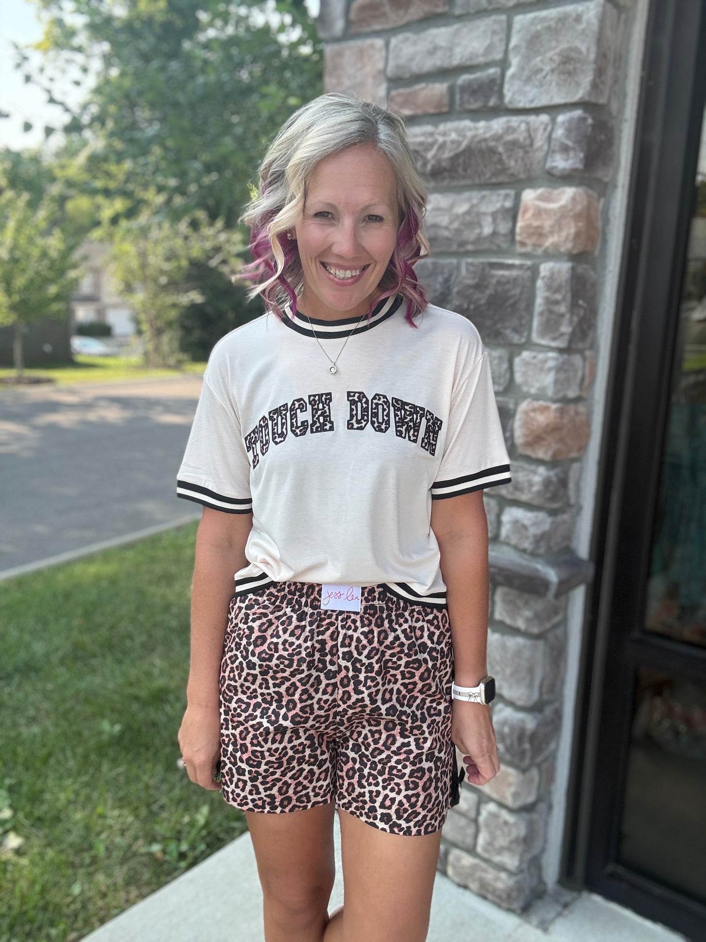 Bow Trim Boxer Shorts- Safari Chic