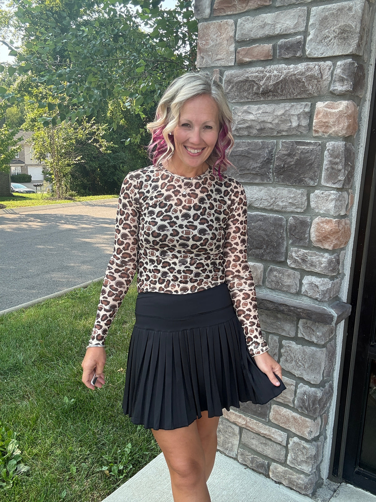 Pleated Skort- Black
