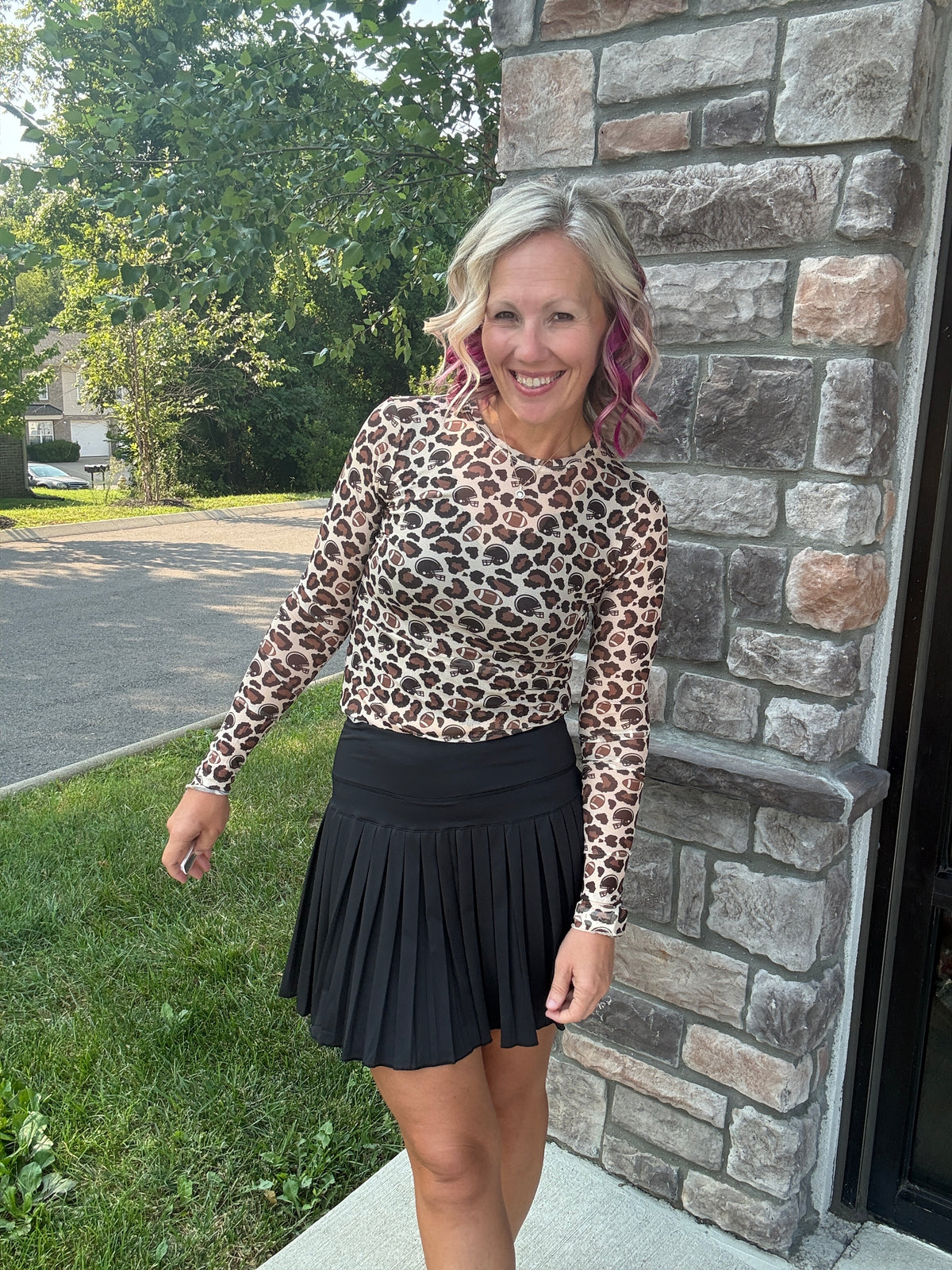 Pleated Skort- Black