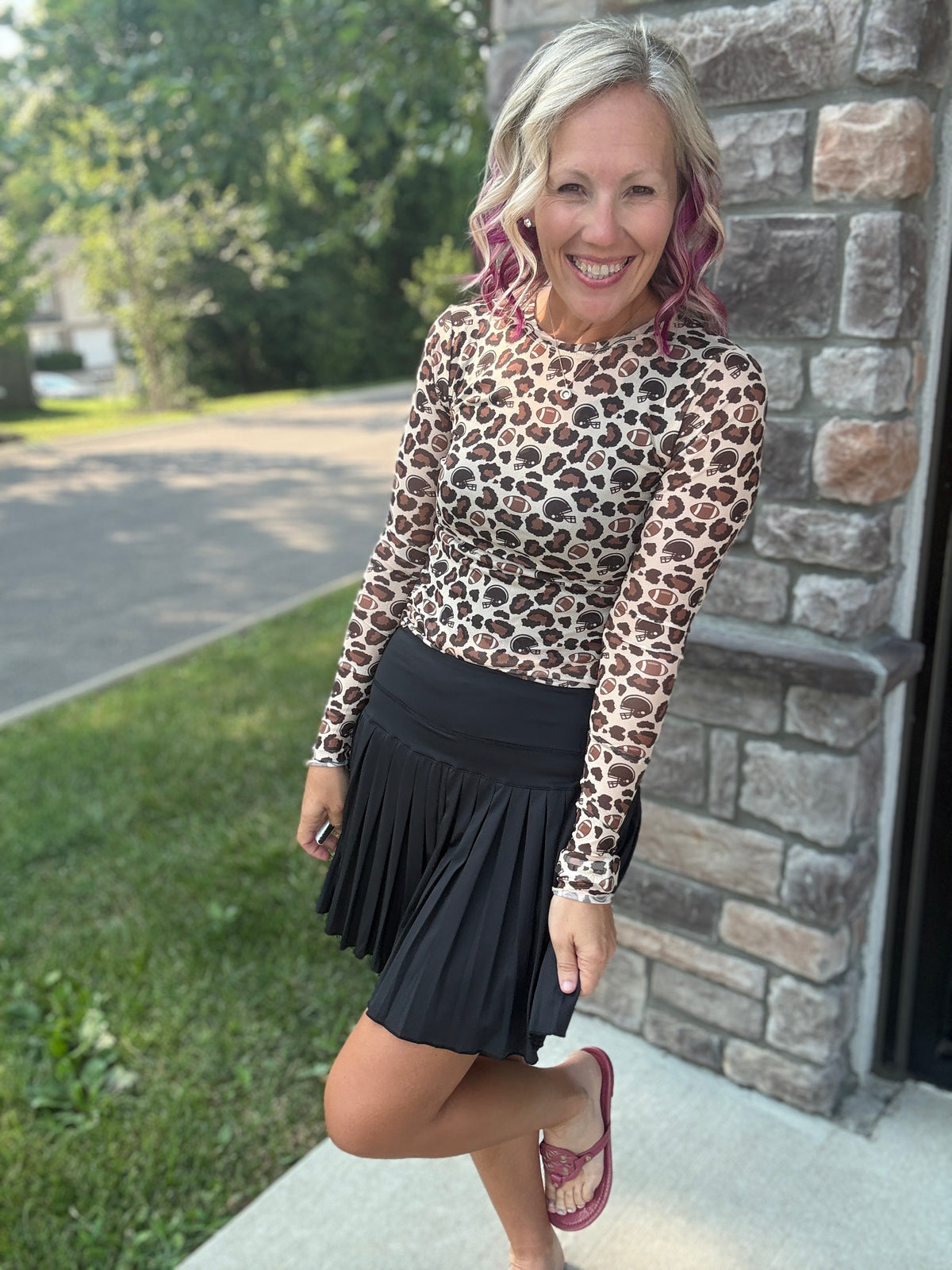 Pleated Skort- Black