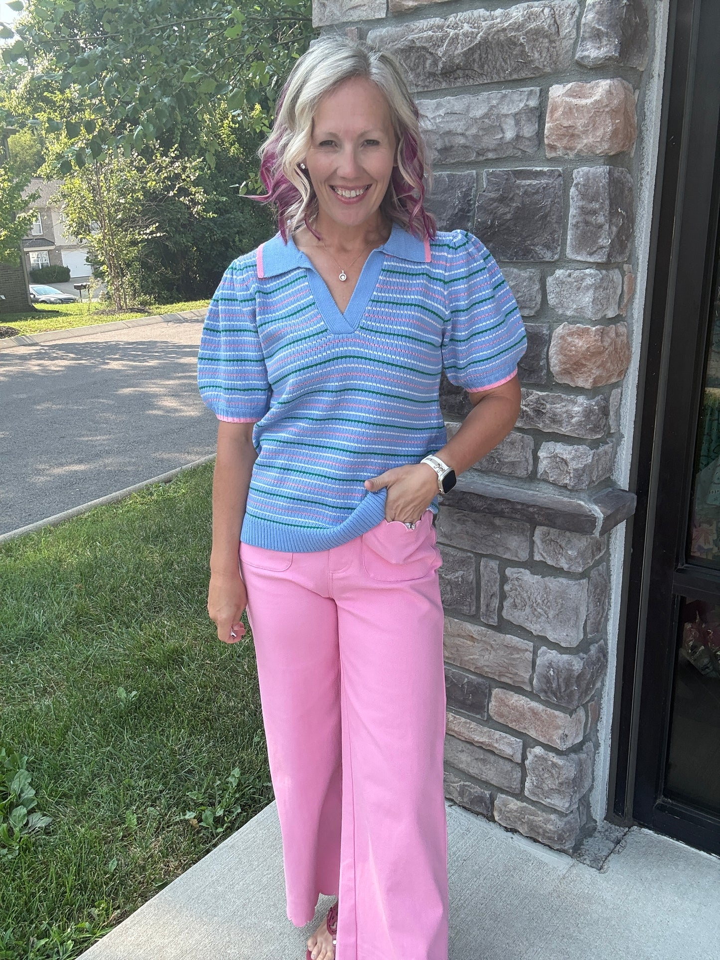 Bluebird Striped Top