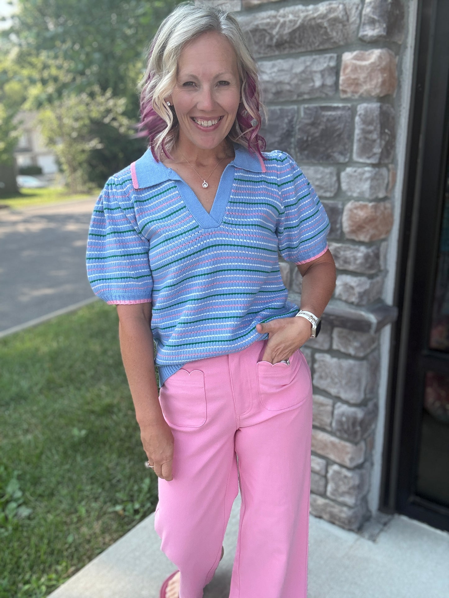 Bluebird Striped Top