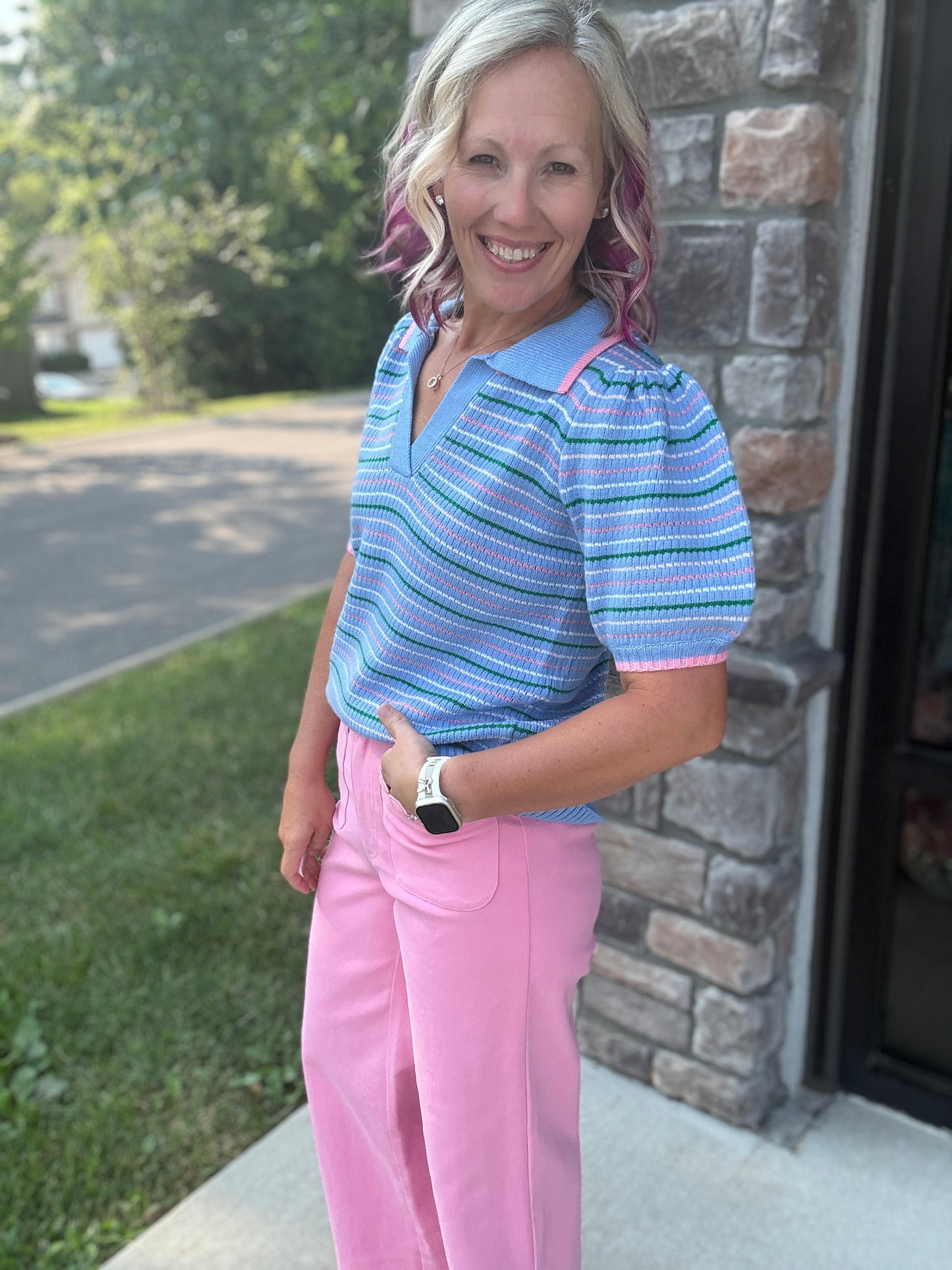Bluebird Striped Top