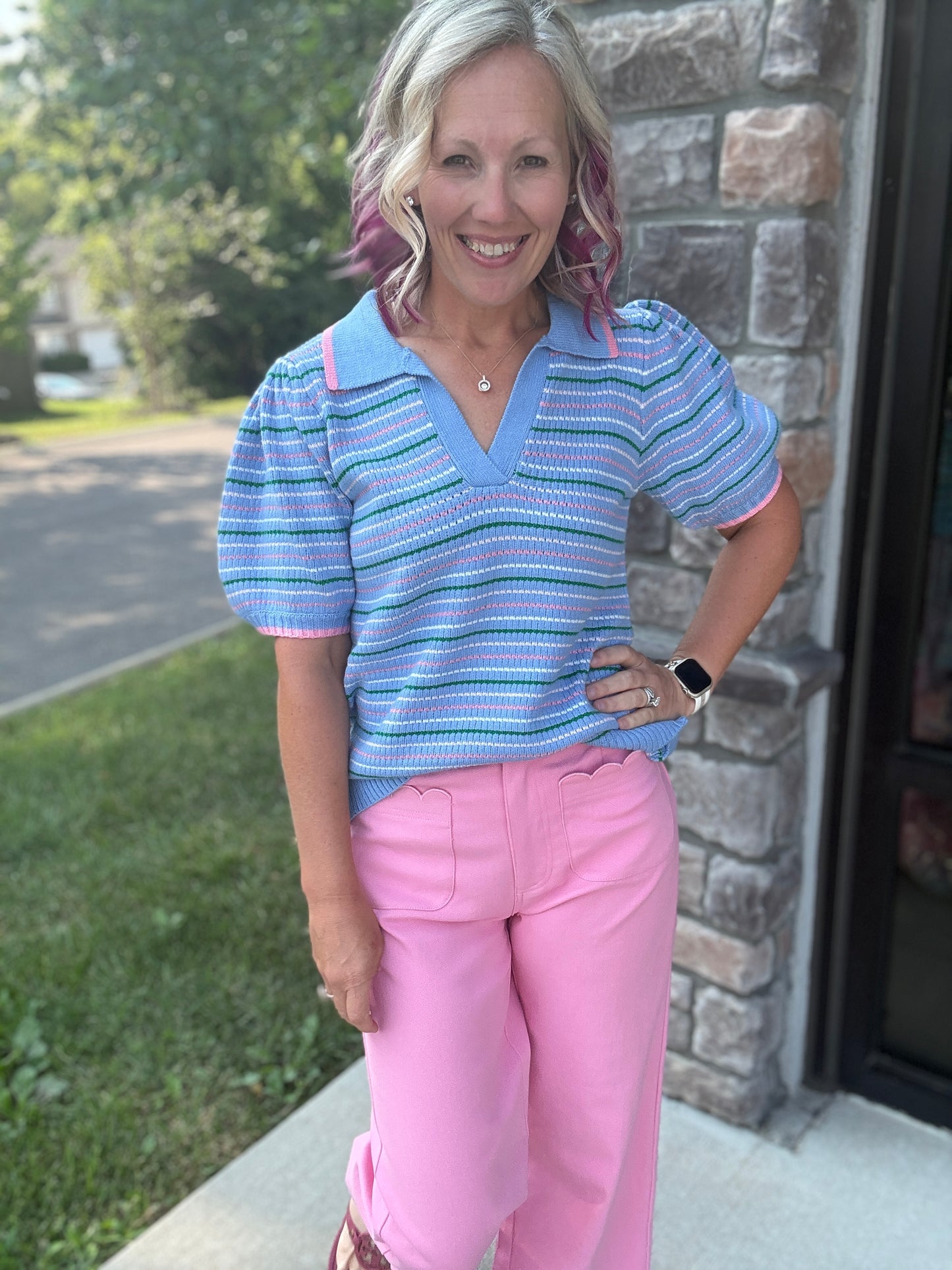 Bluebird Striped Top