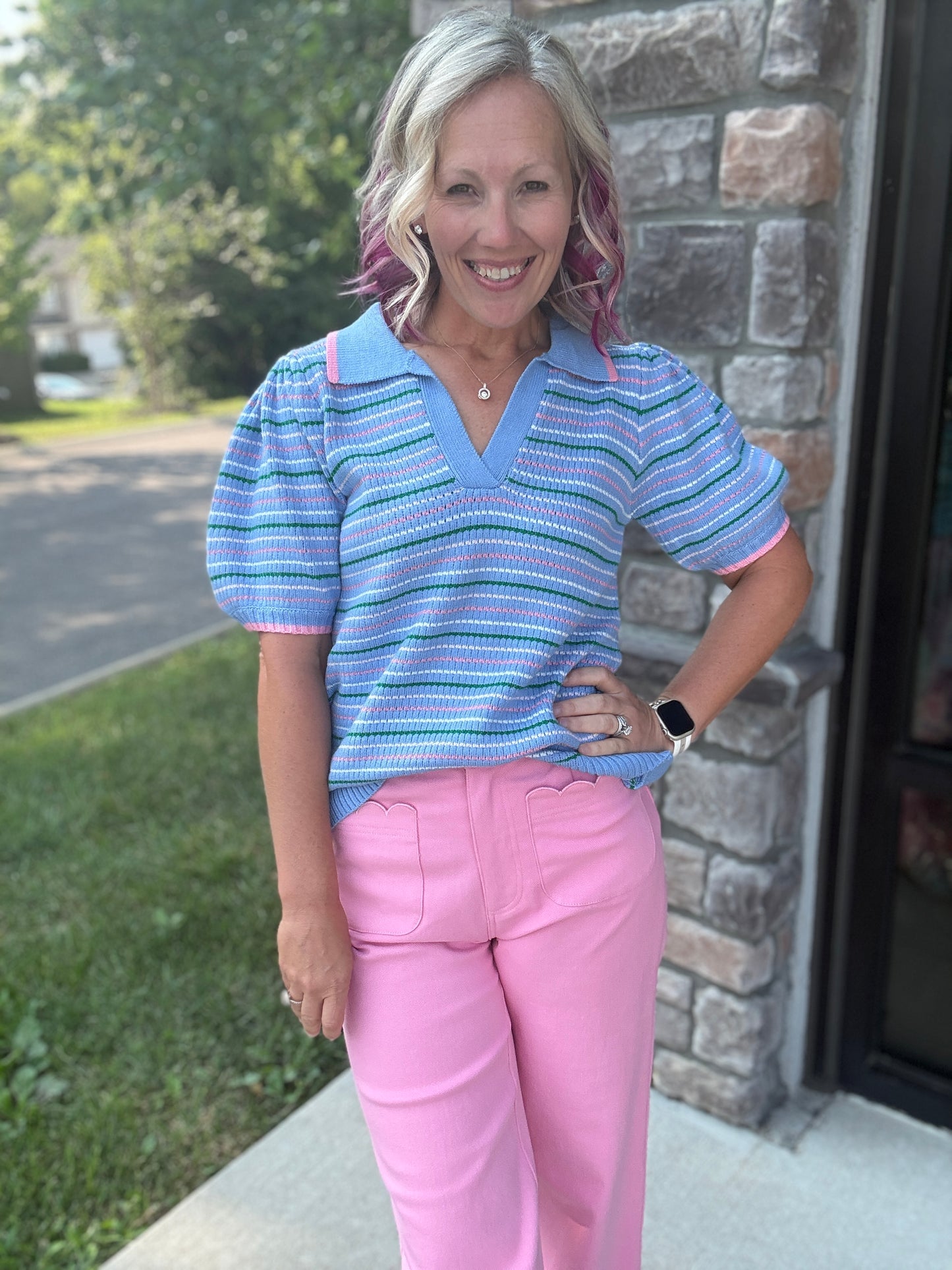Bluebird Striped Top
