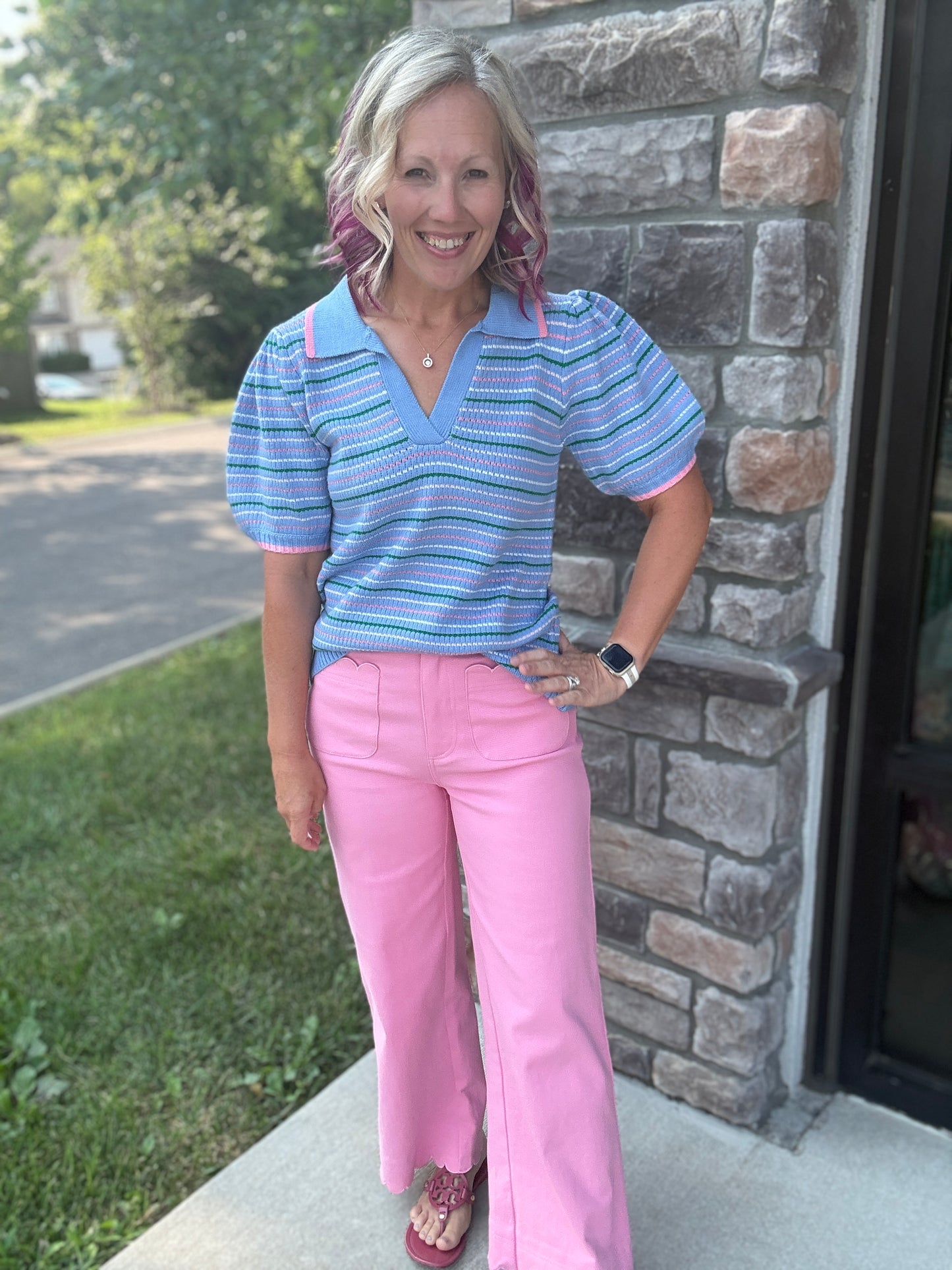 Bluebird Striped Top