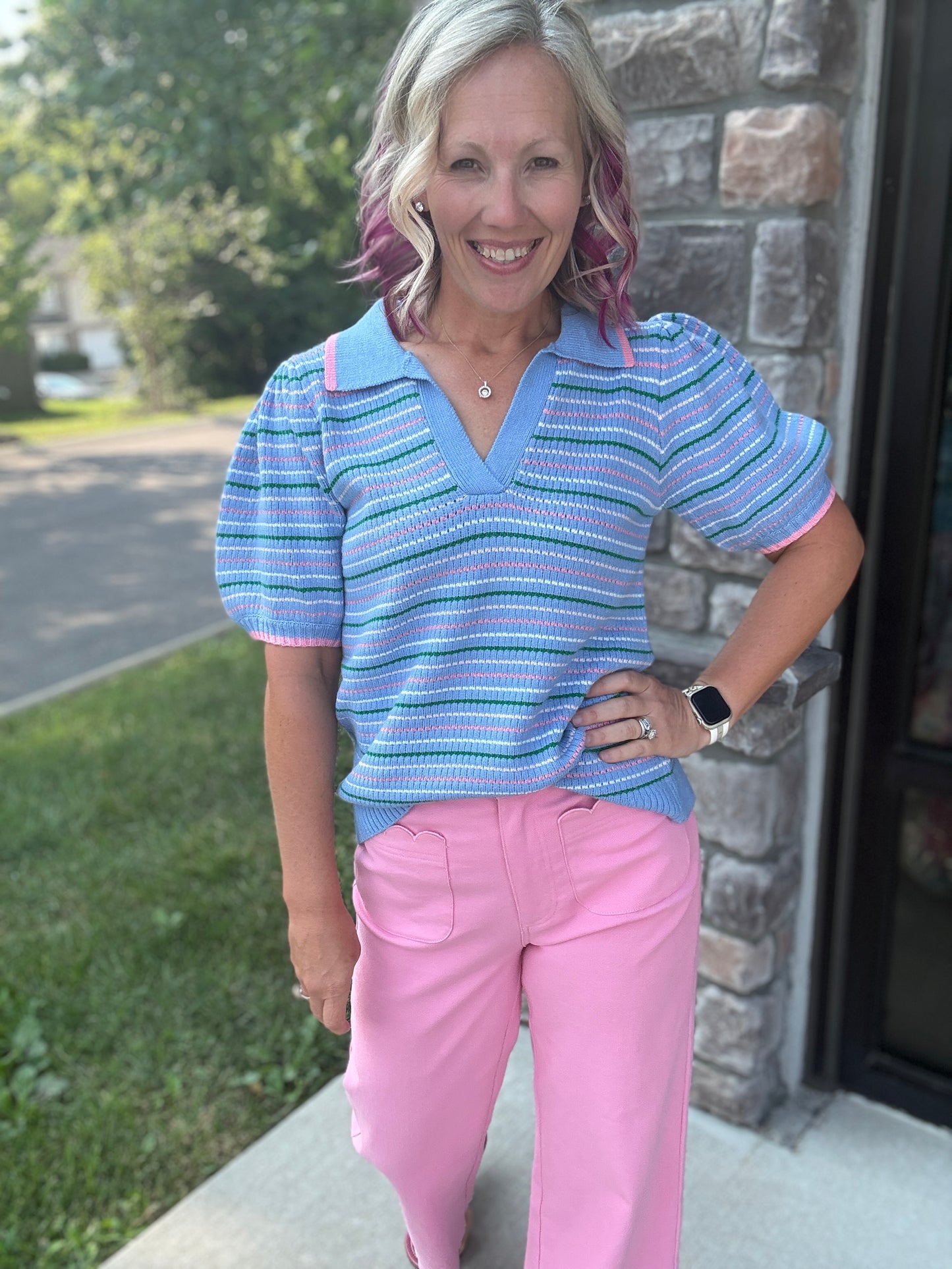 Bluebird Striped Top
