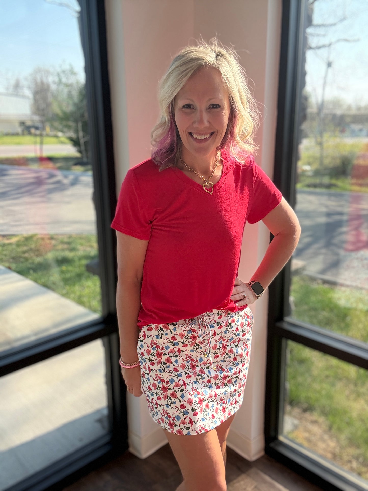 Patriotic Blooms Skort