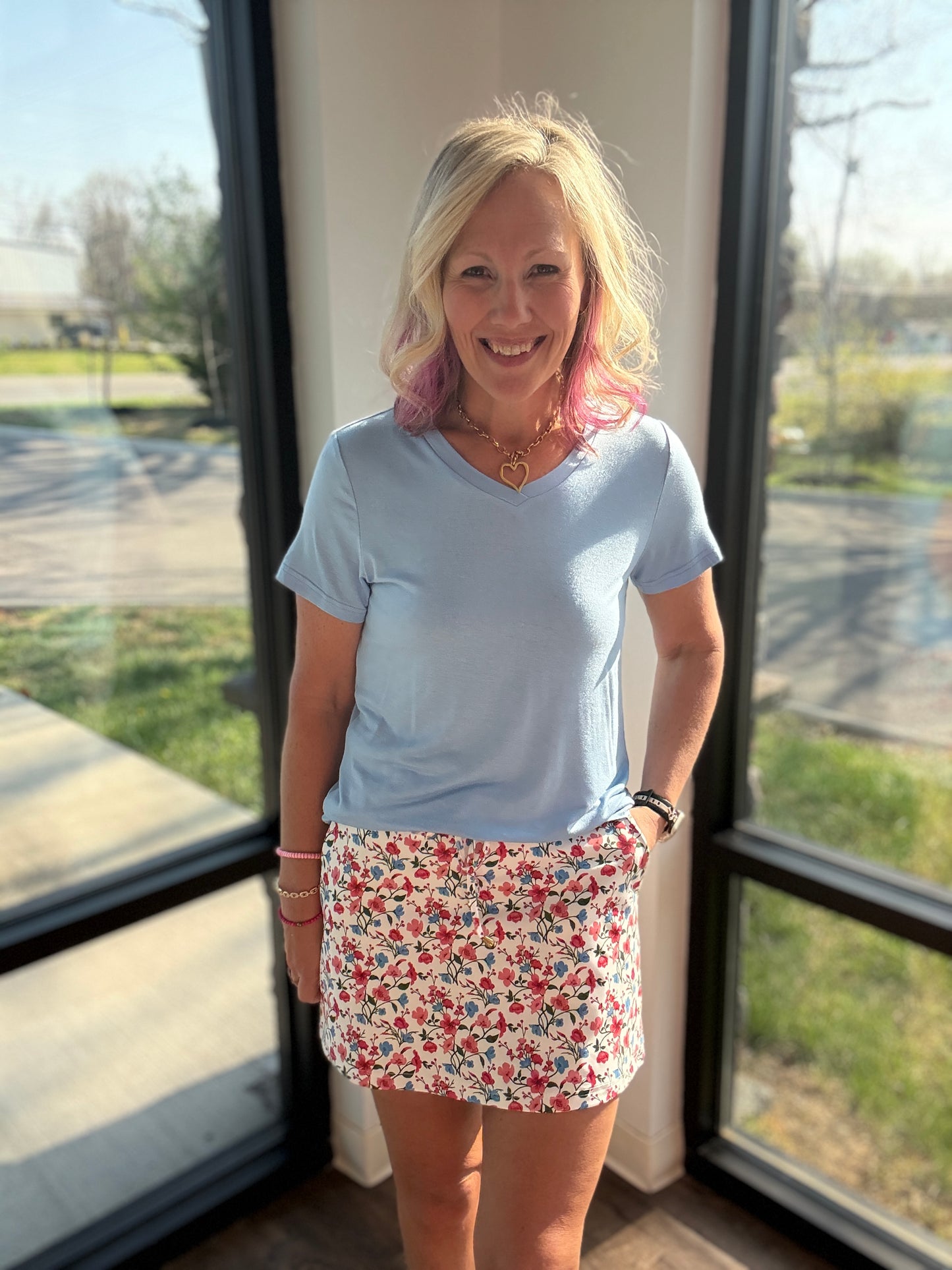 Patriotic Blooms Skort