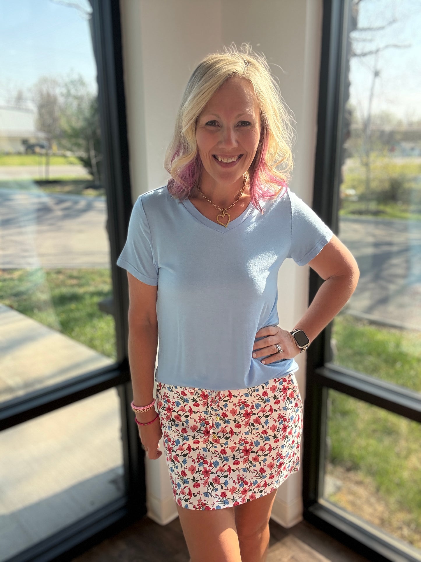 Patriotic Blooms Skort