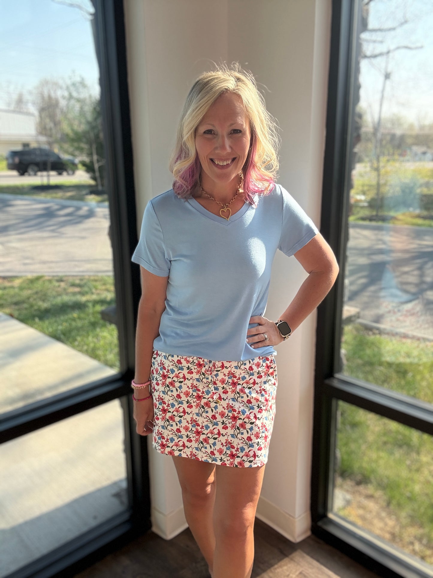 Patriotic Blooms Skort