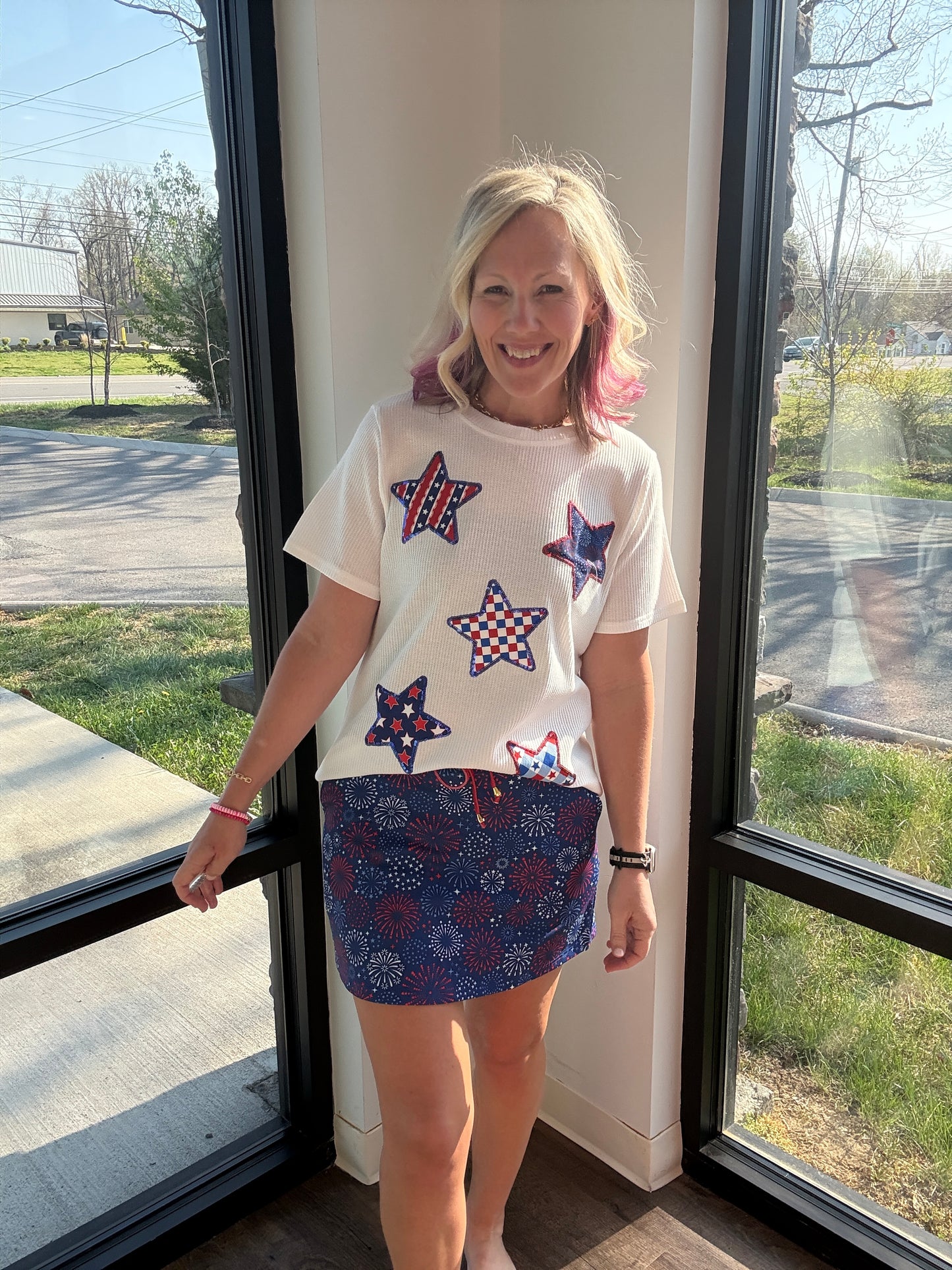 Patriotic Stars Patch Tee