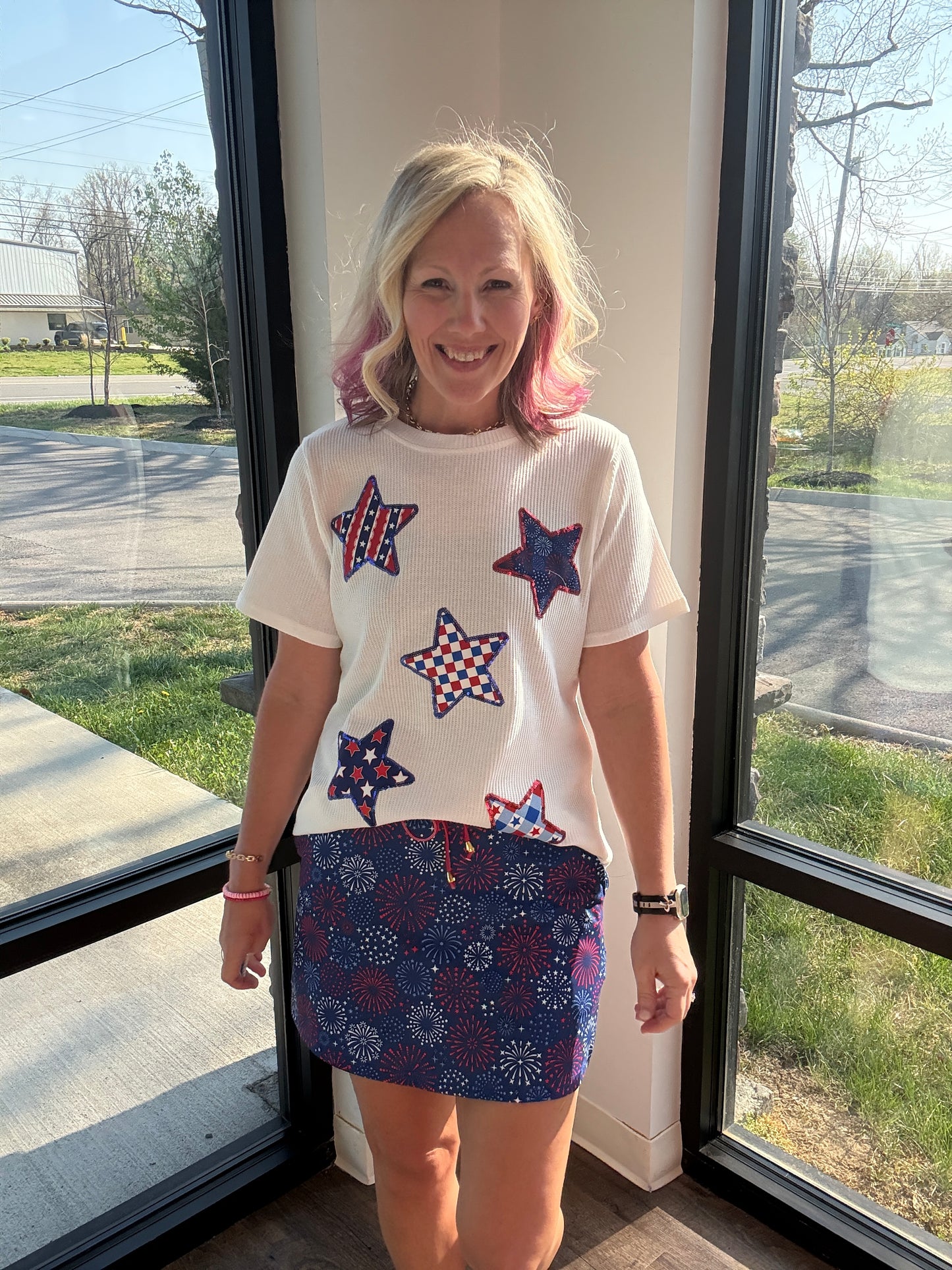Patriotic Stars Patch Tee