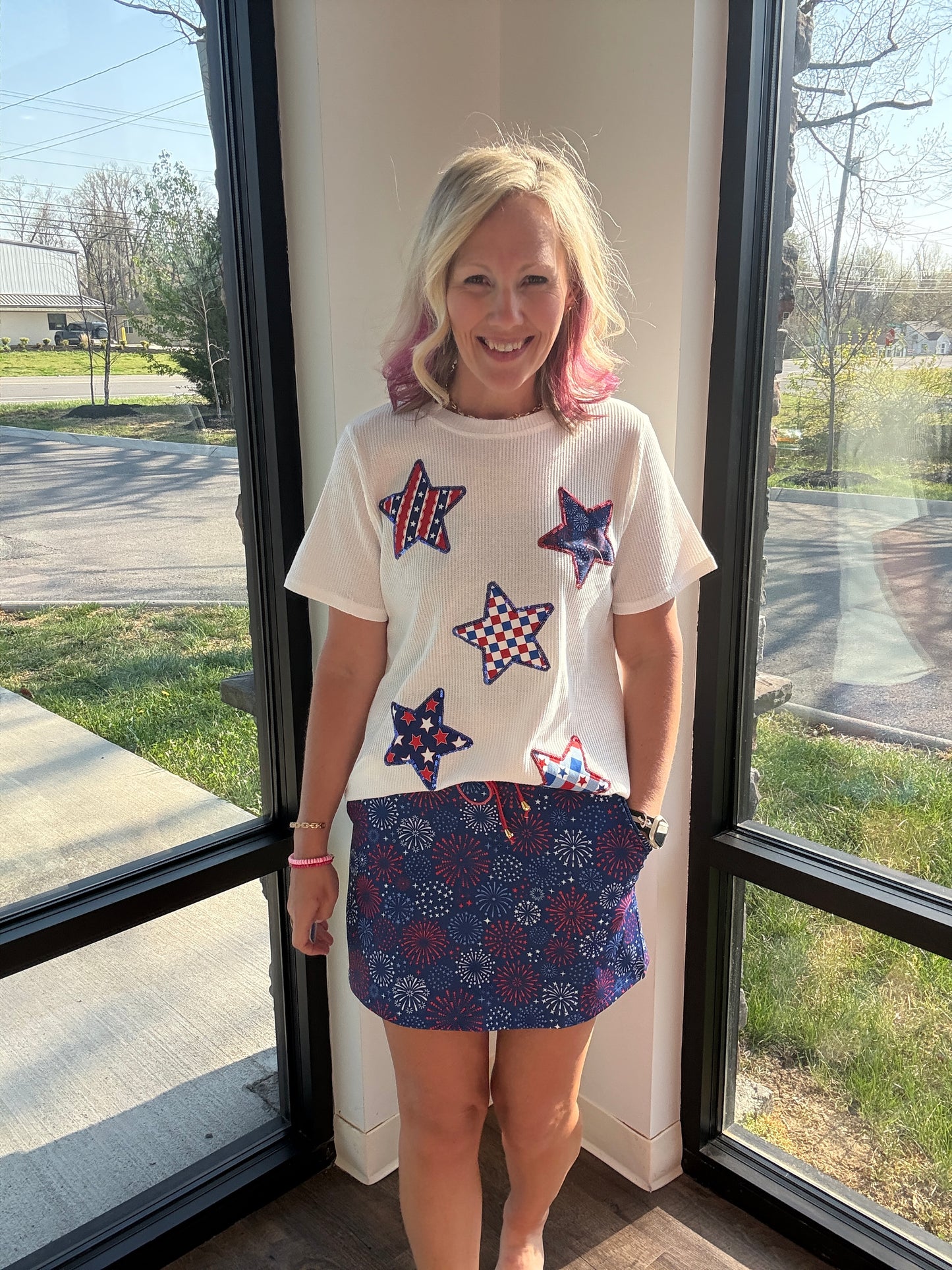 Red White and Boom Skort