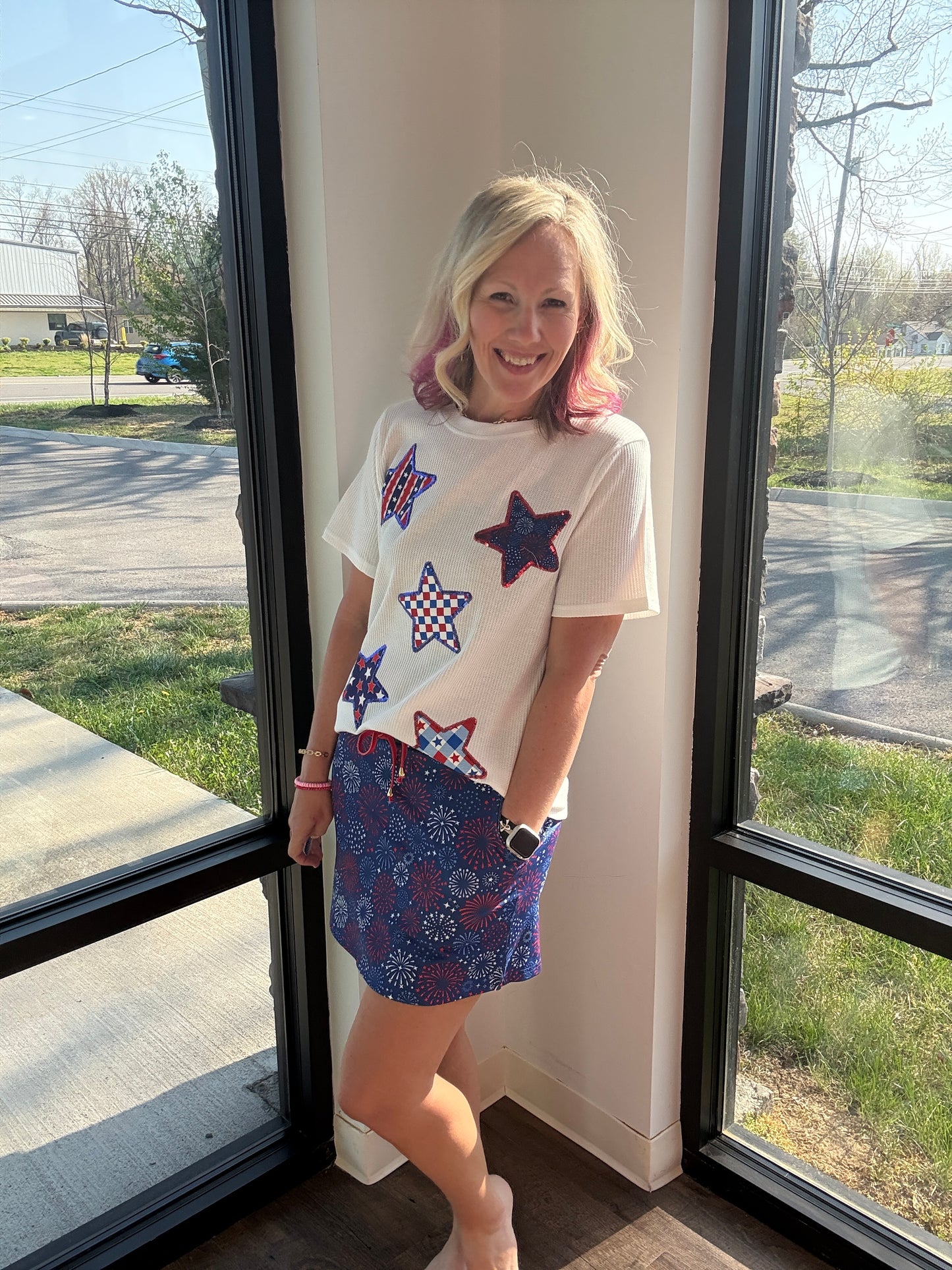 Patriotic Stars Patch Tee