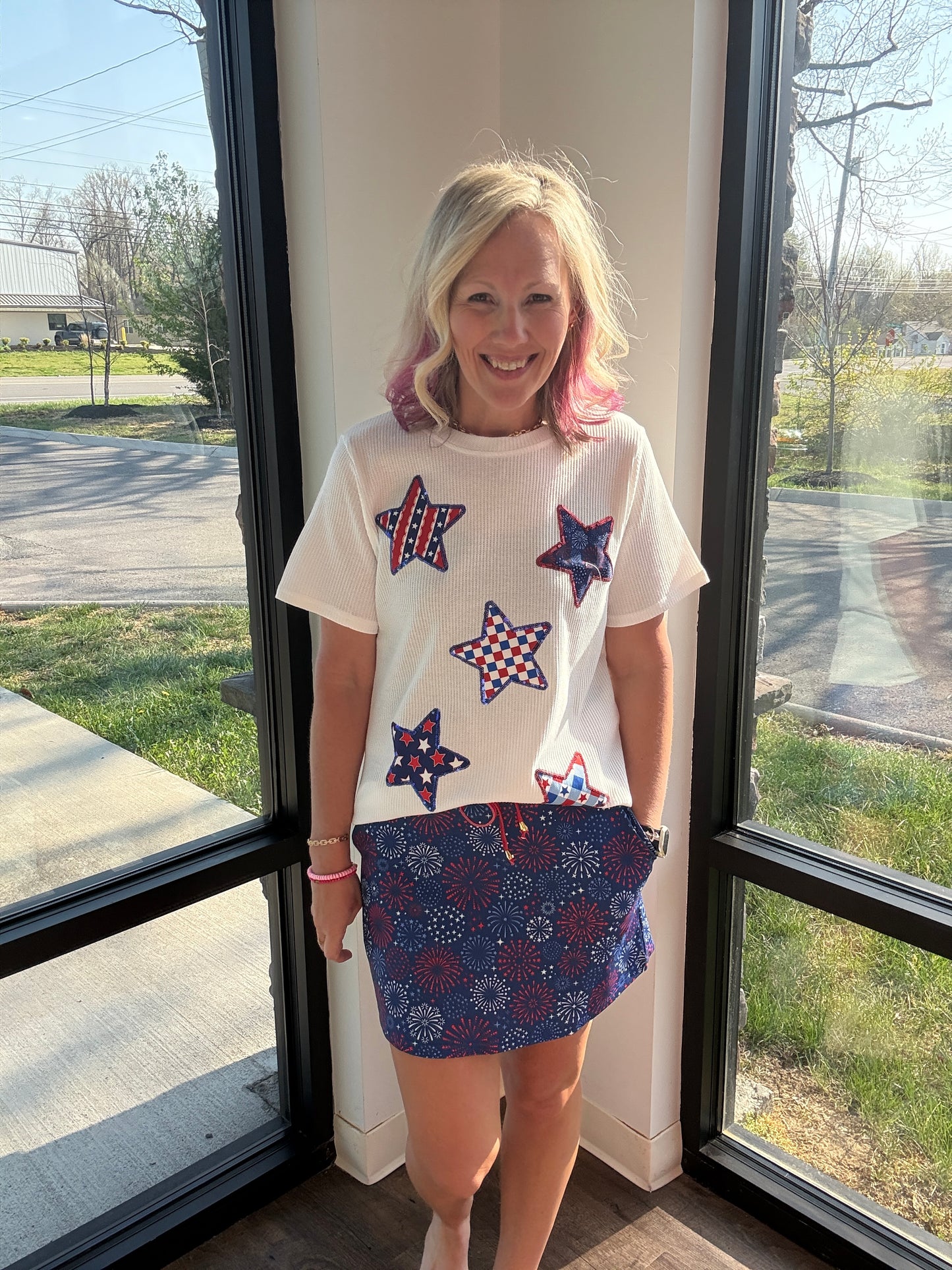 Patriotic Stars Patch Tee