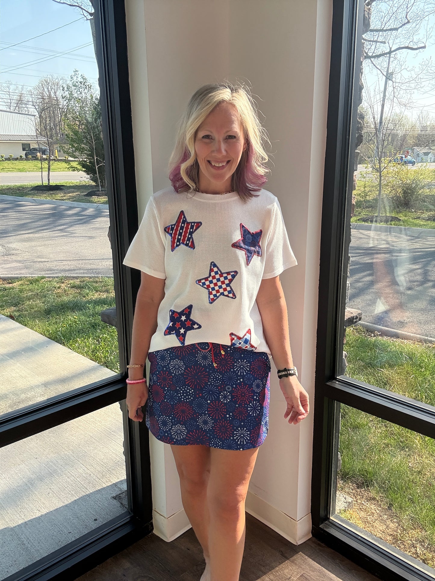 Red White and Boom Skort