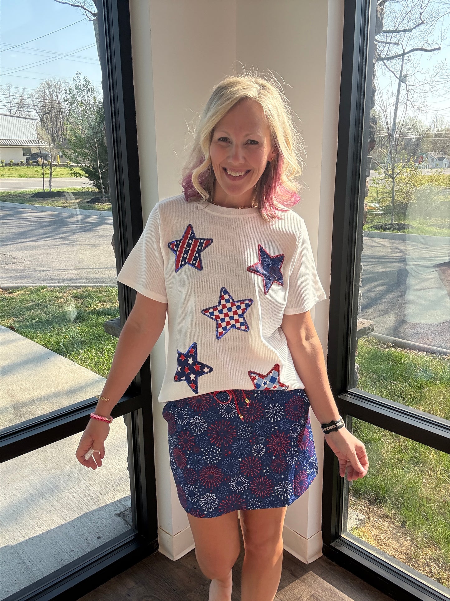 Patriotic Stars Patch Tee