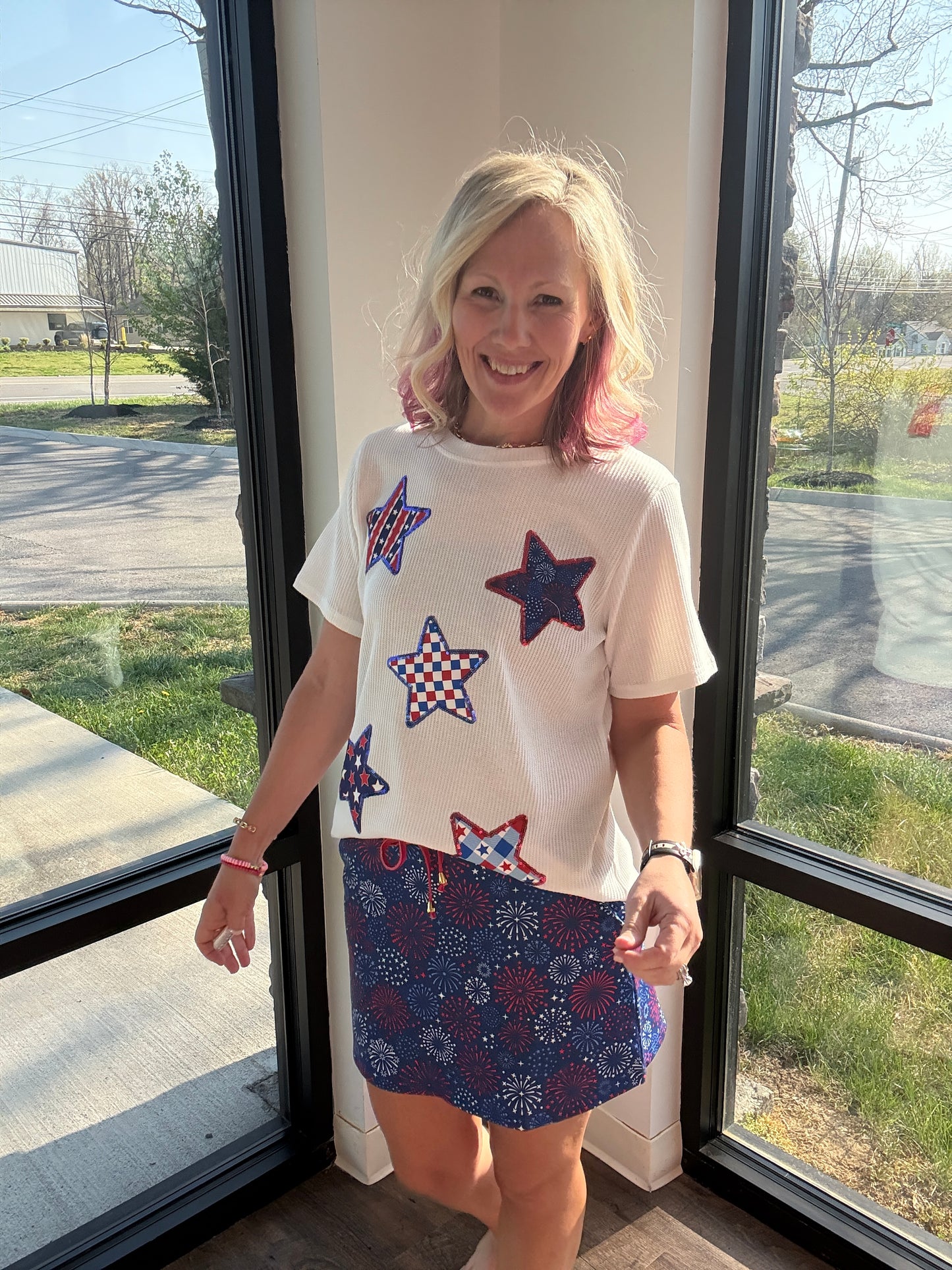 Patriotic Stars Patch Tee