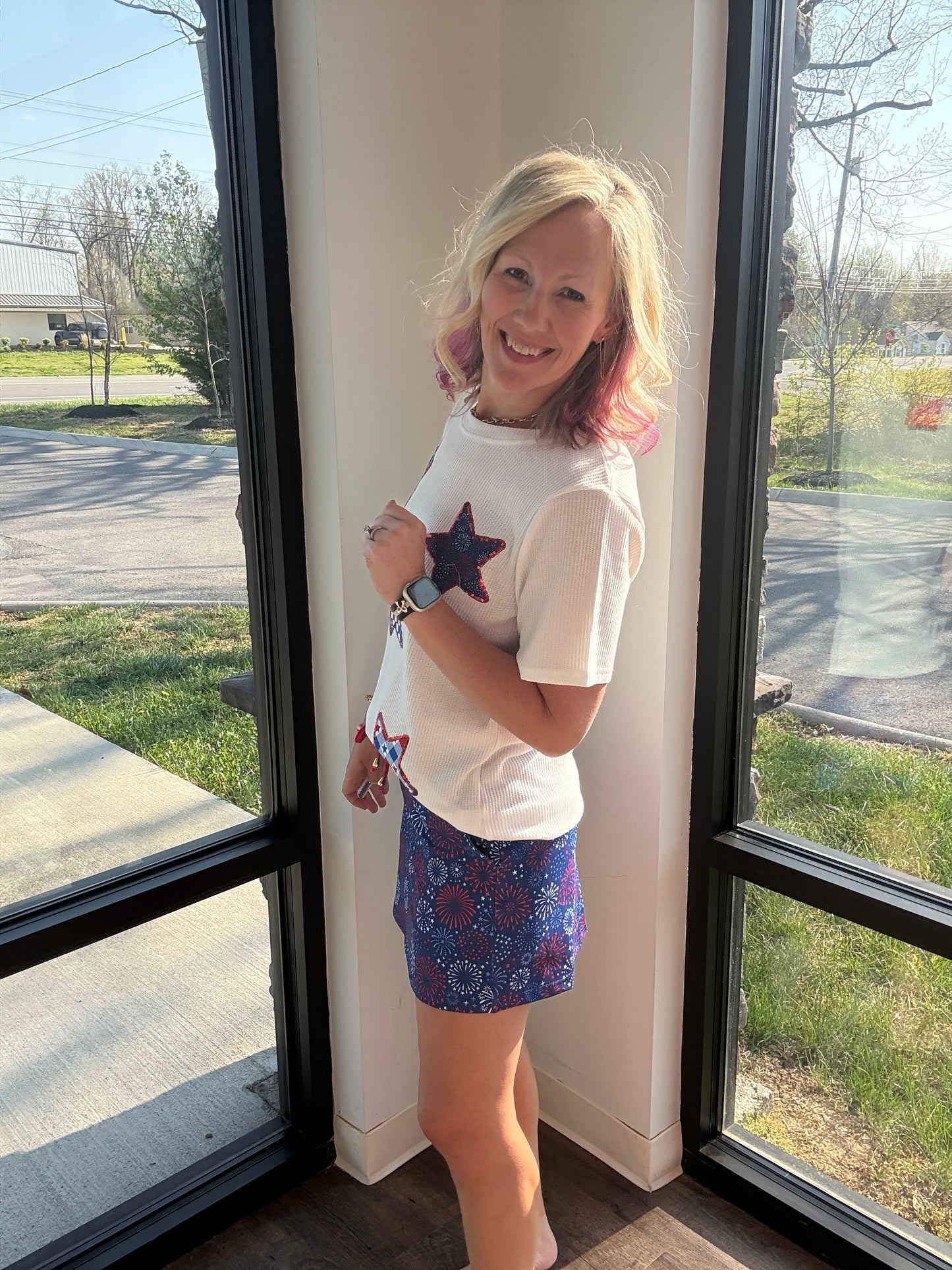 Patriotic Stars Patch Tee