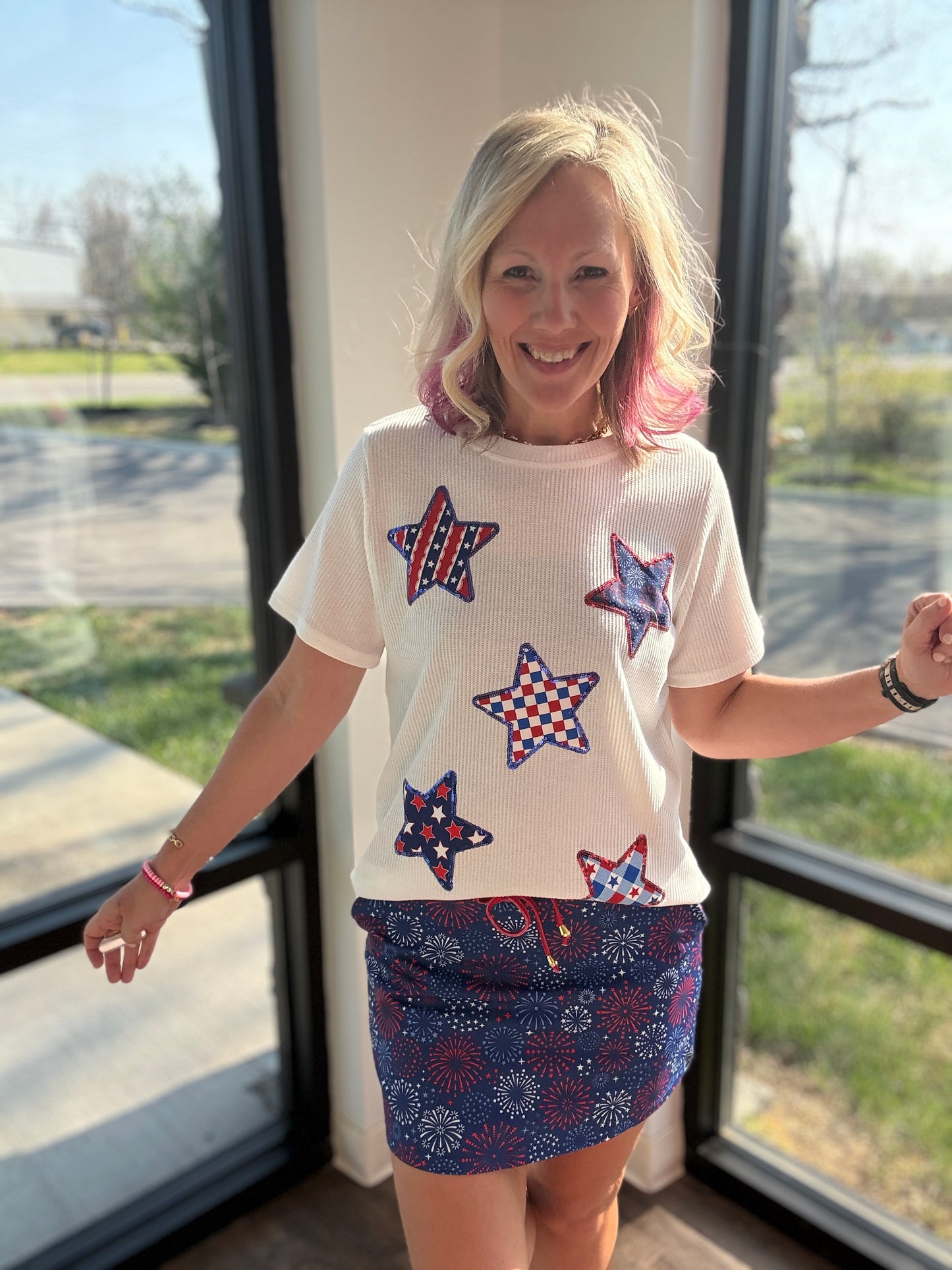 Patriotic Stars Patch Tee