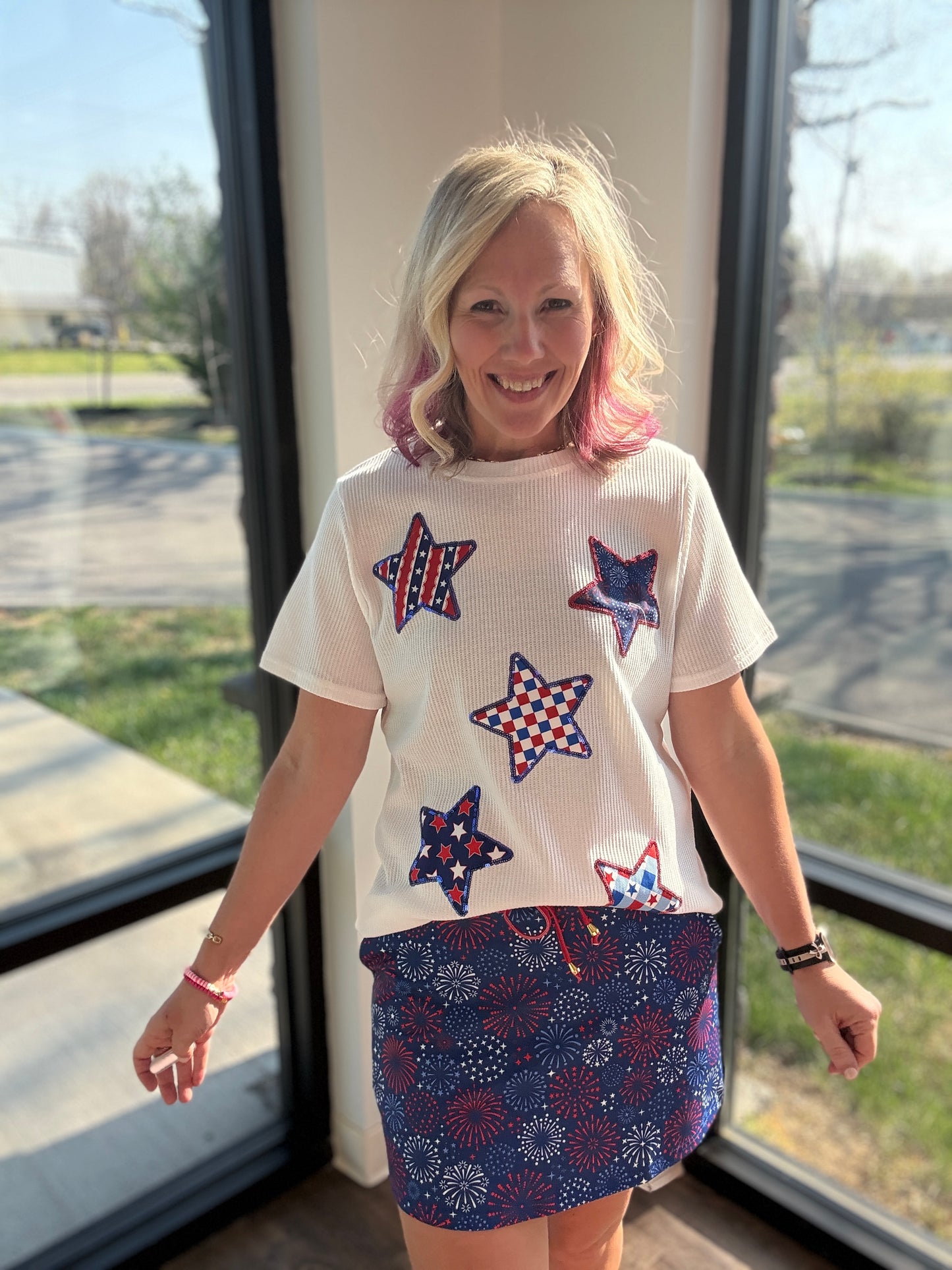 Patriotic Stars Patch Tee