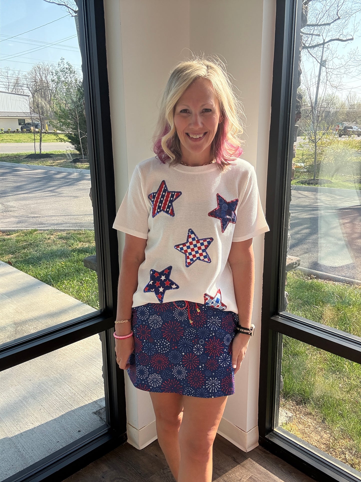 Red White and Boom Skort