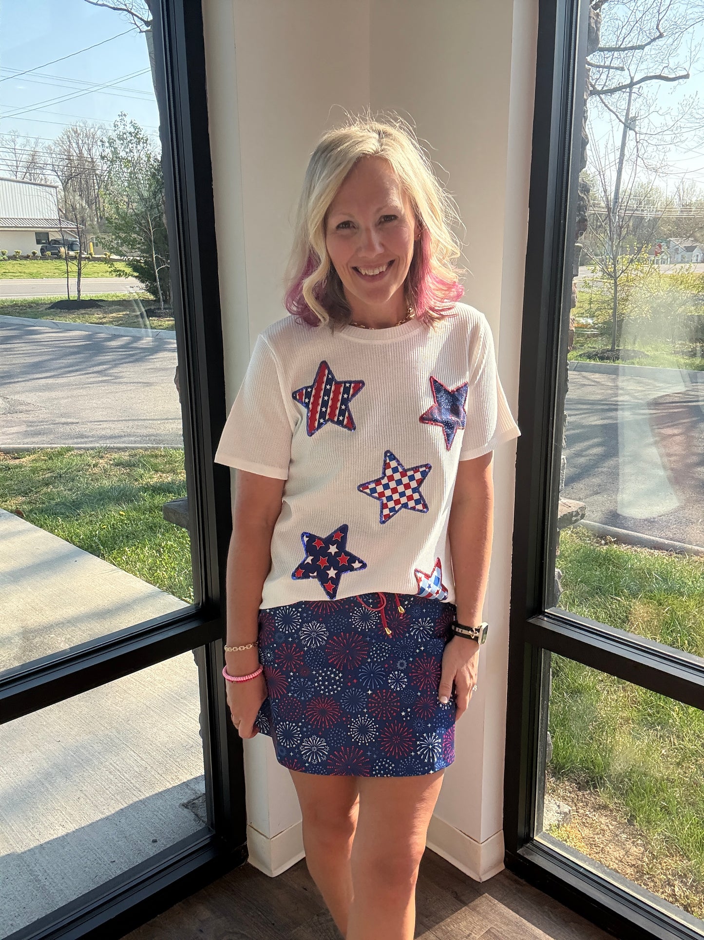 Patriotic Stars Patch Tee