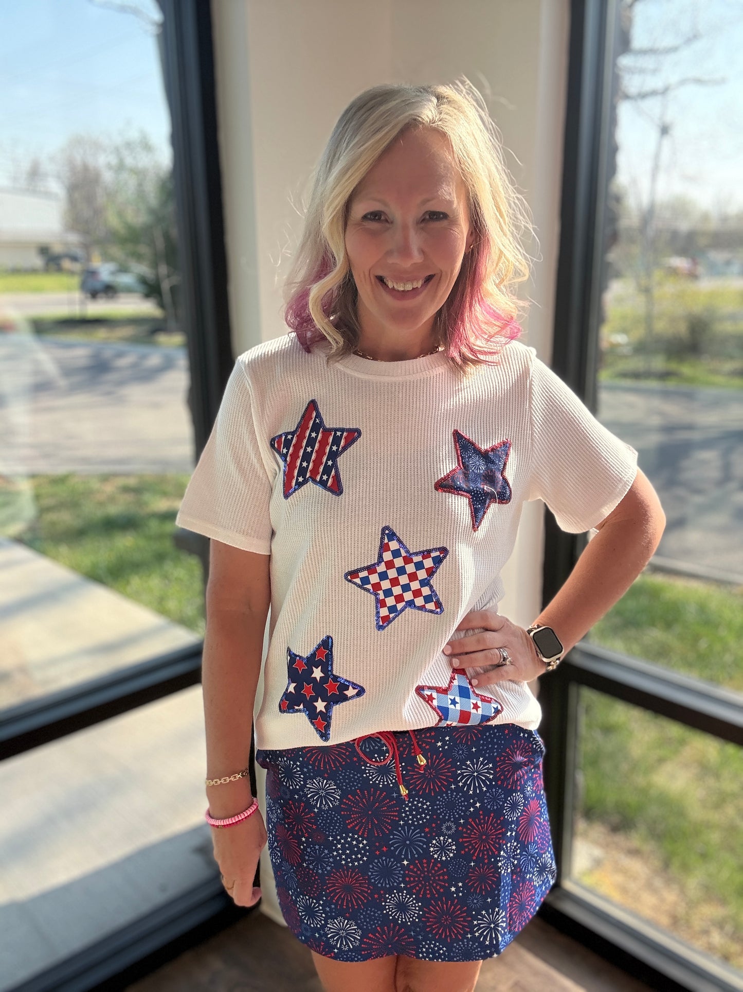 Red White and Boom Skort