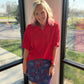 Sutton Button Up Top- Red