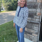 Navy Petals Blouse