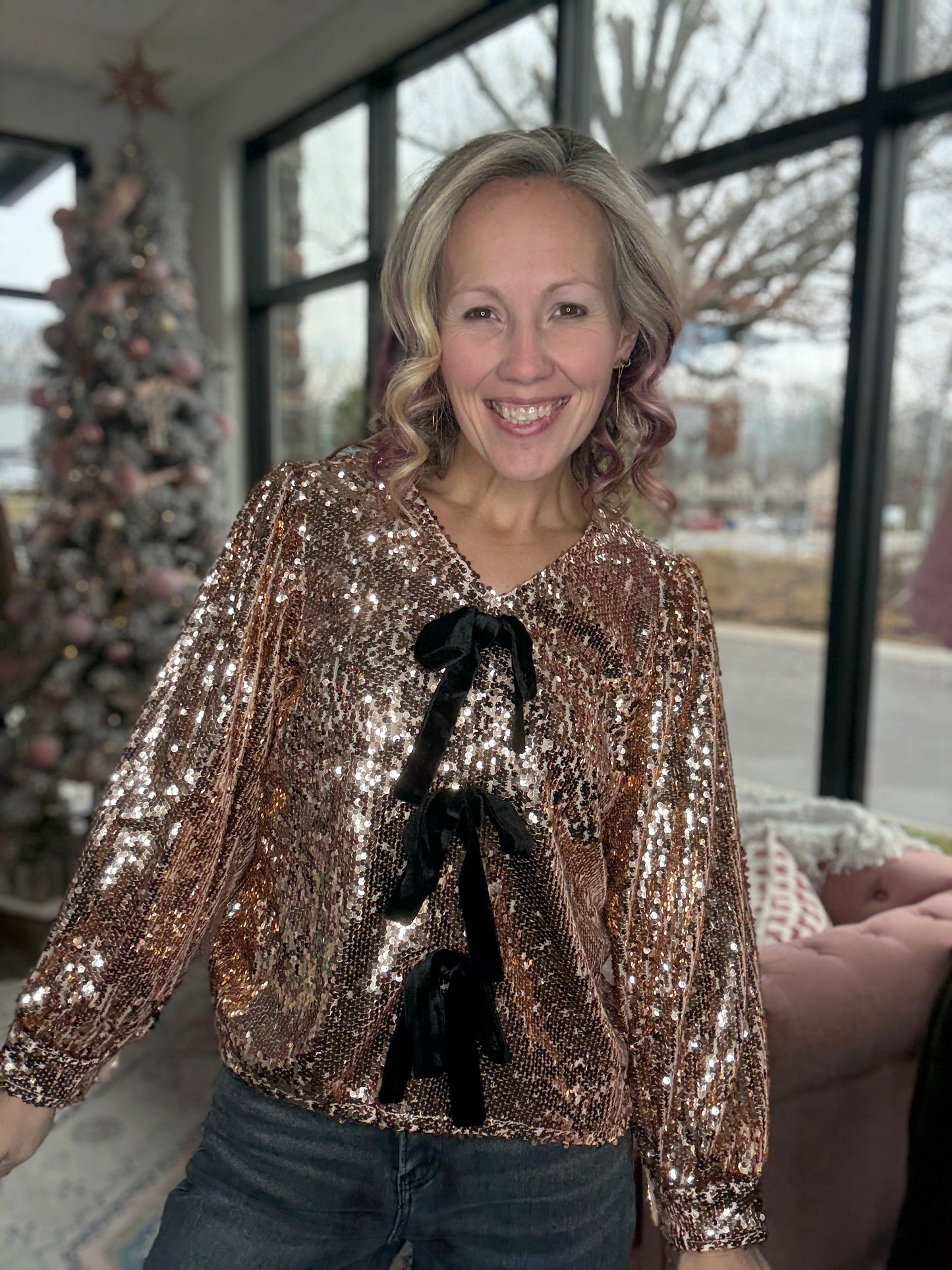 Rose Gold Bow Top
