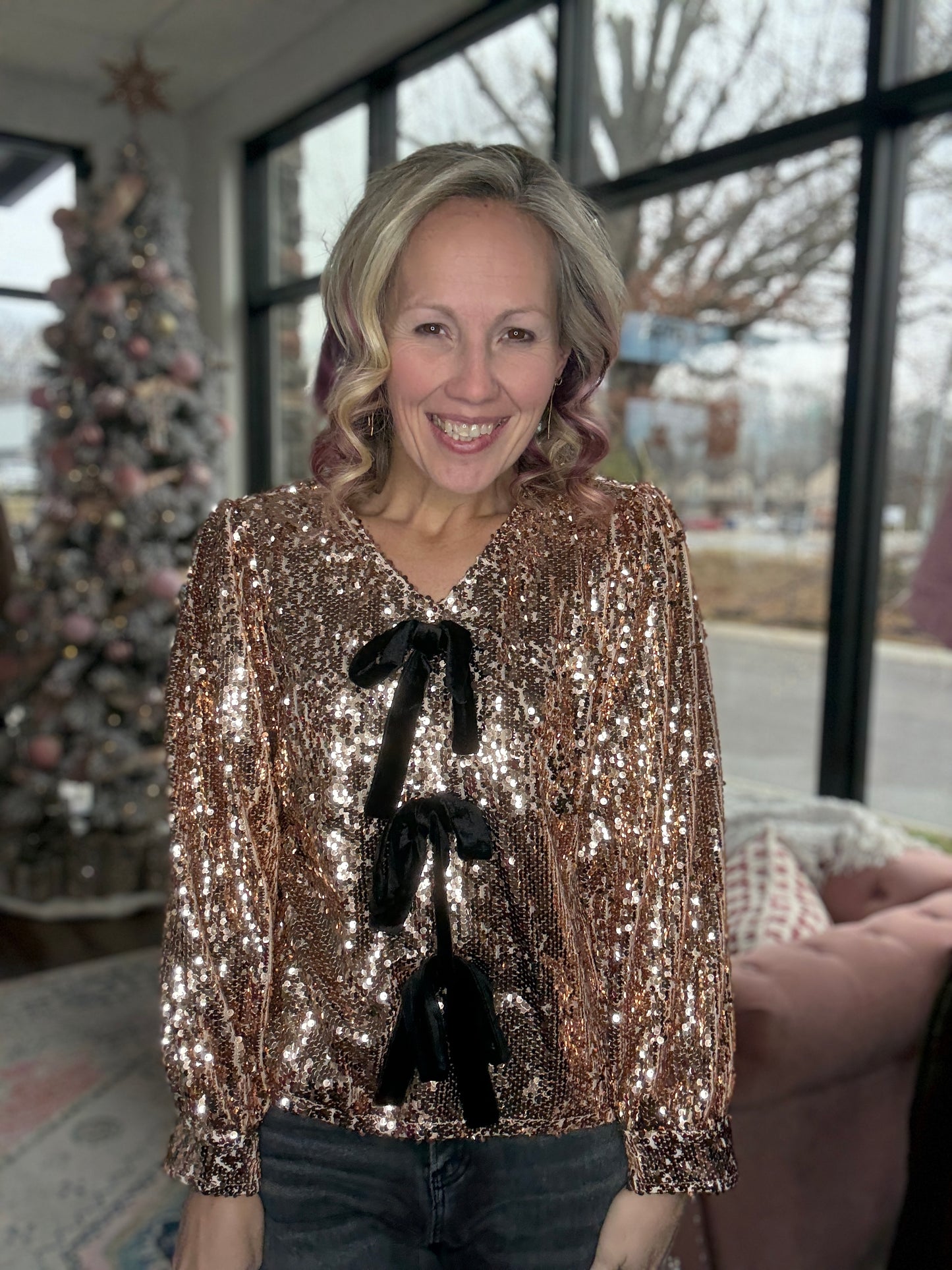 Rose Gold Bow Top