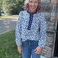 Navy Petals Blouse