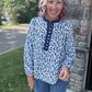 Navy Petals Blouse