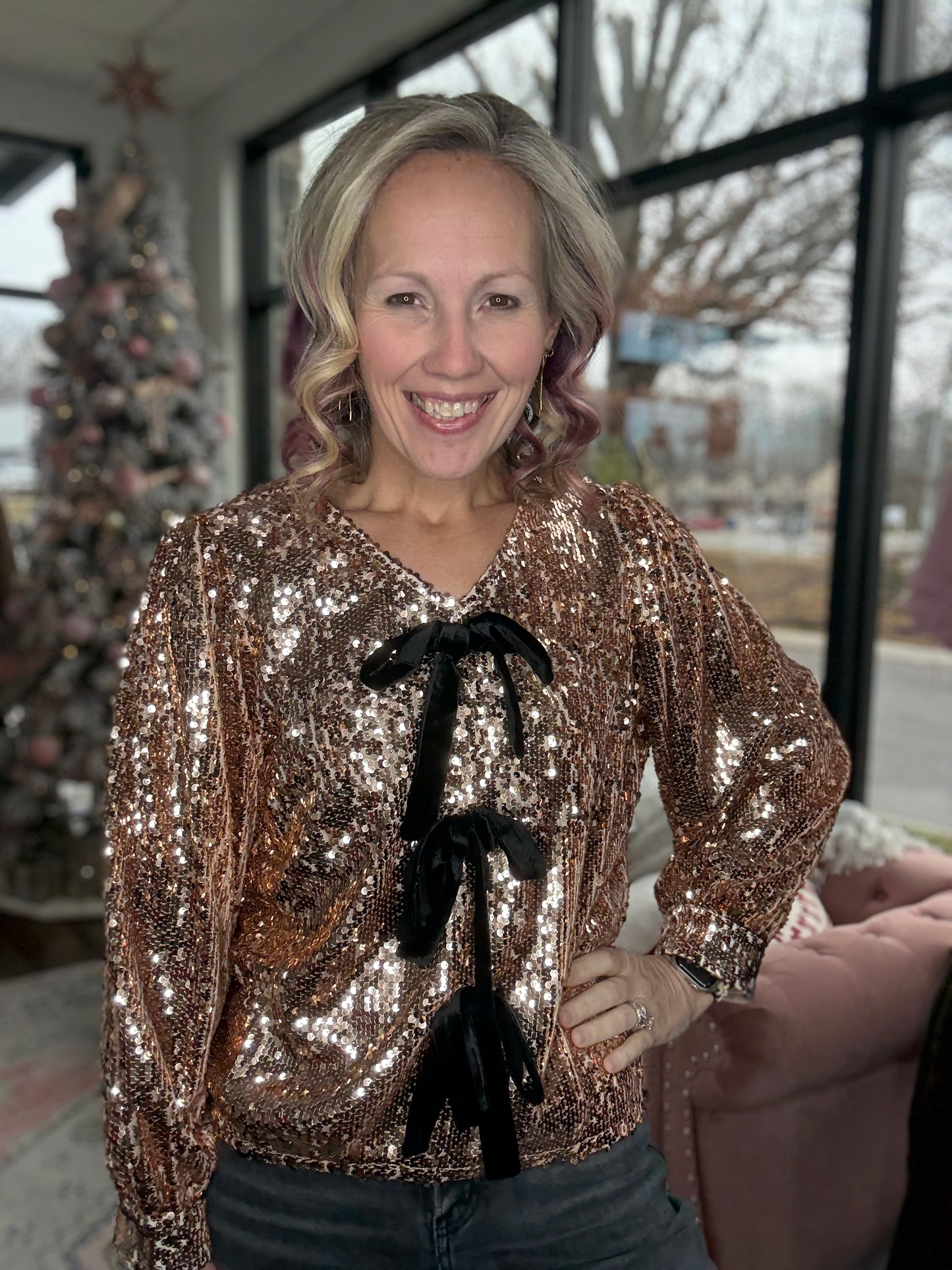 Rose Gold Bow Top