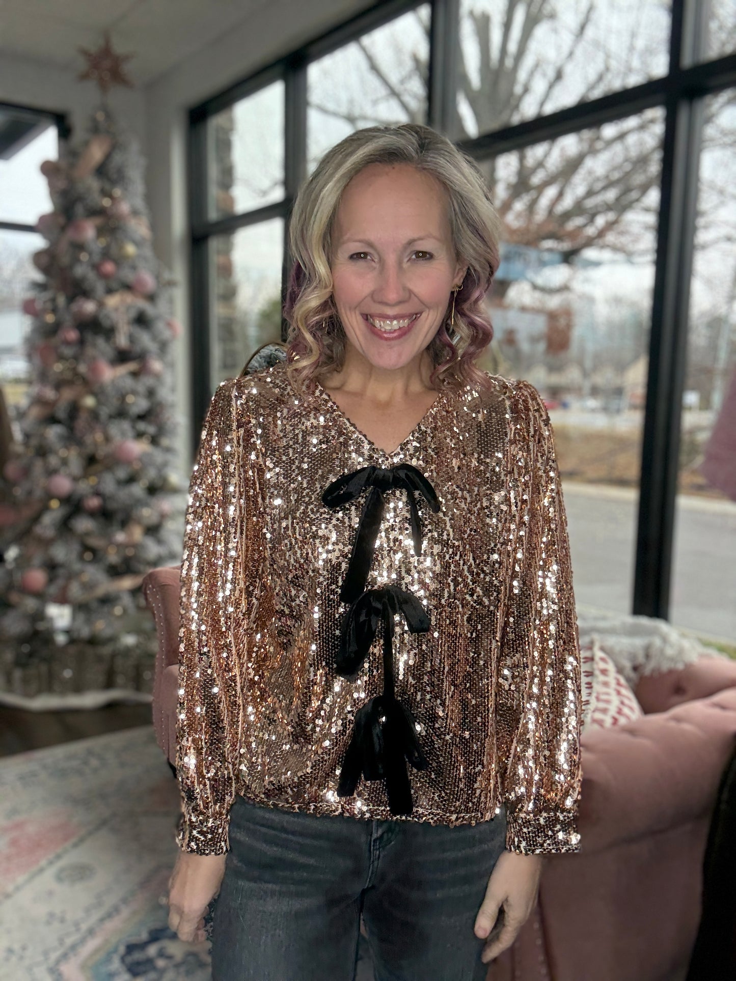 Rose Gold Bow Top