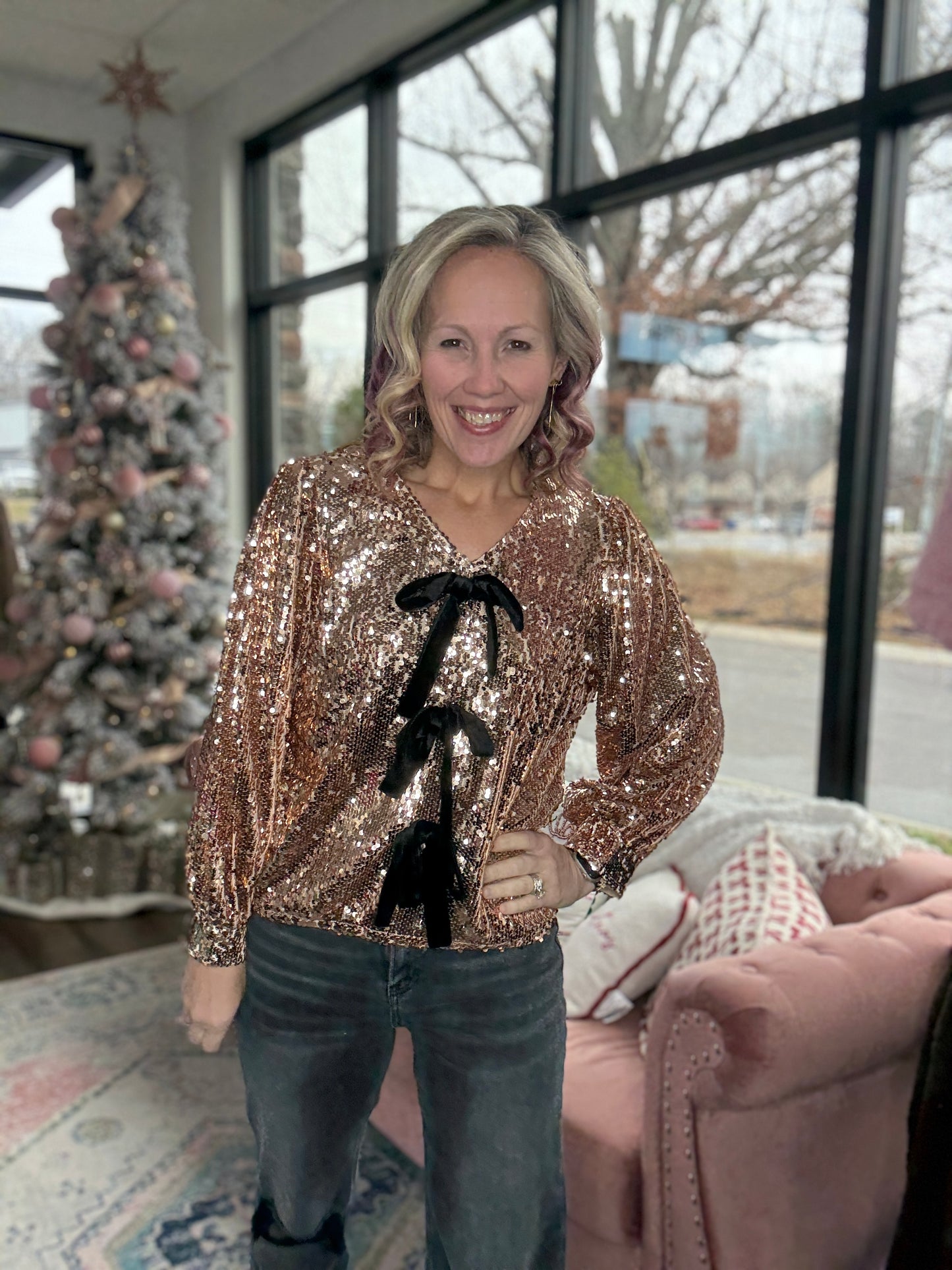 Rose Gold Bow Top