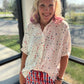 Sutton Button Up Top- Patriotic Stars