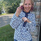 Navy Petals Blouse