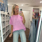 Slub Seam Top- Mauve