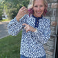 Navy Petals Blouse